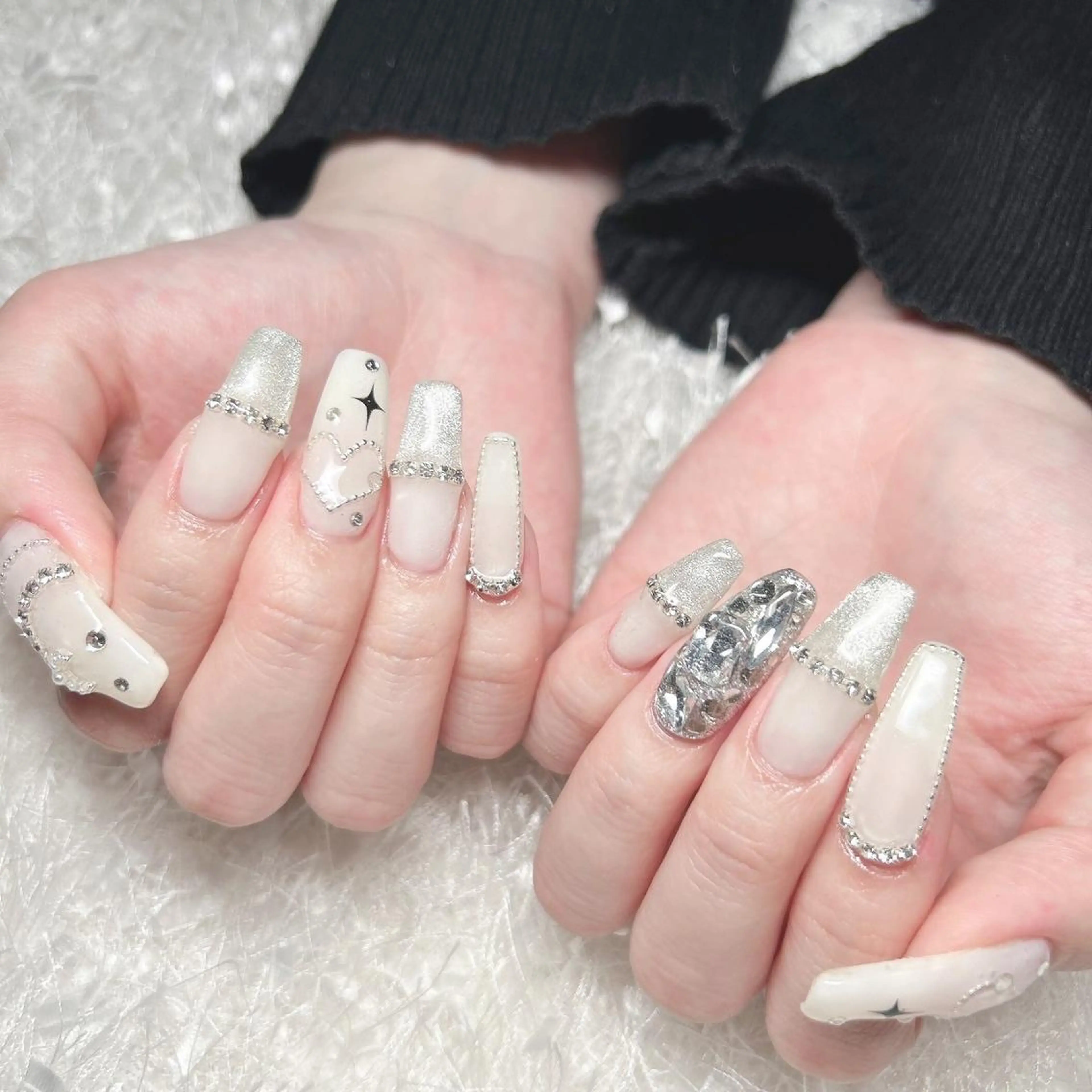 ネイル 長さ出し フレンチネイル ジェルネイル グラデーション 韓国ネイル ハンドネイル Nail&eye Belire 新宿のネイルデザイン