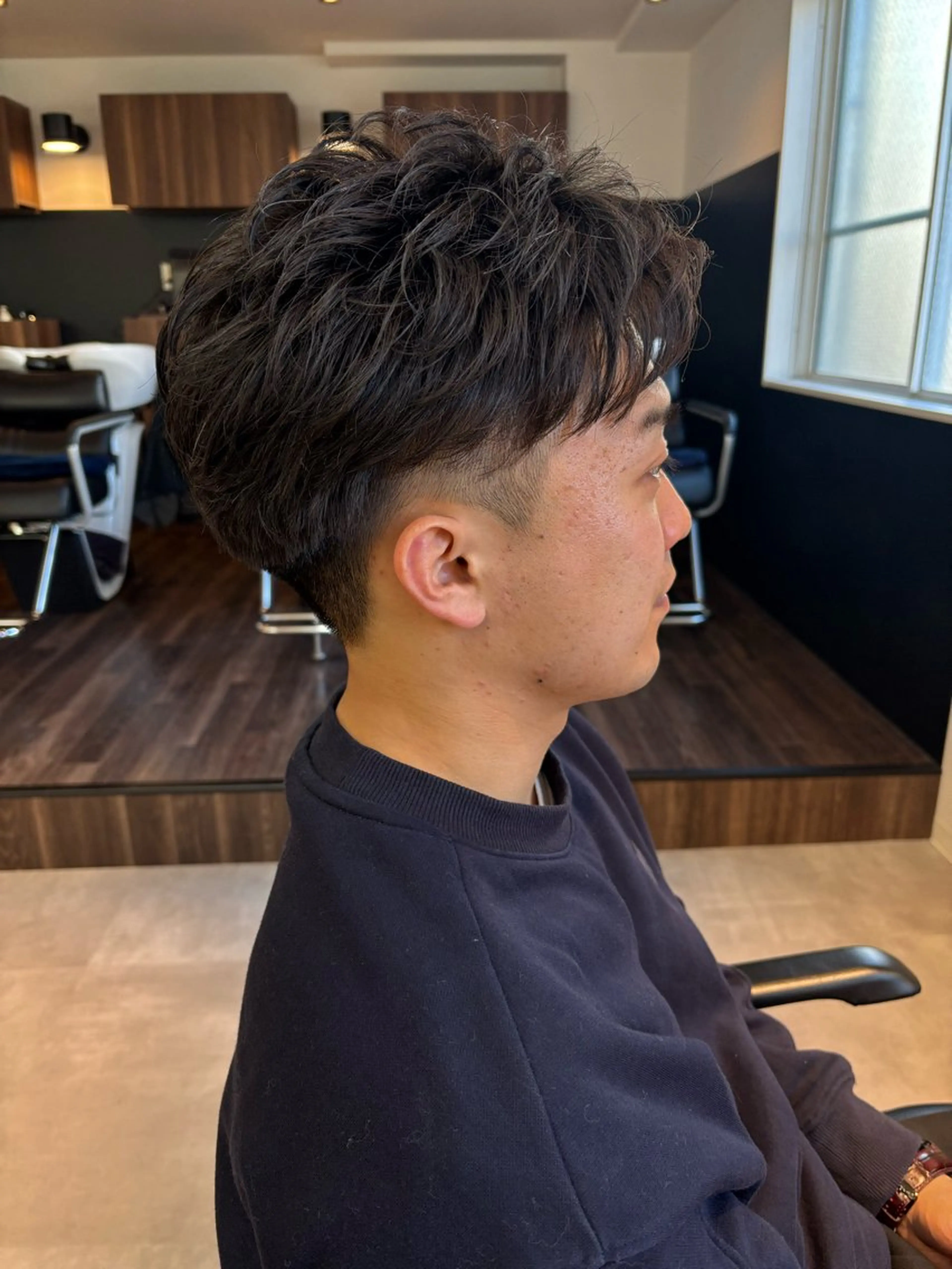 メンズ メンズショート カット フェザーパーマ/韓国 /メンズカット/保立のヘアスタイル