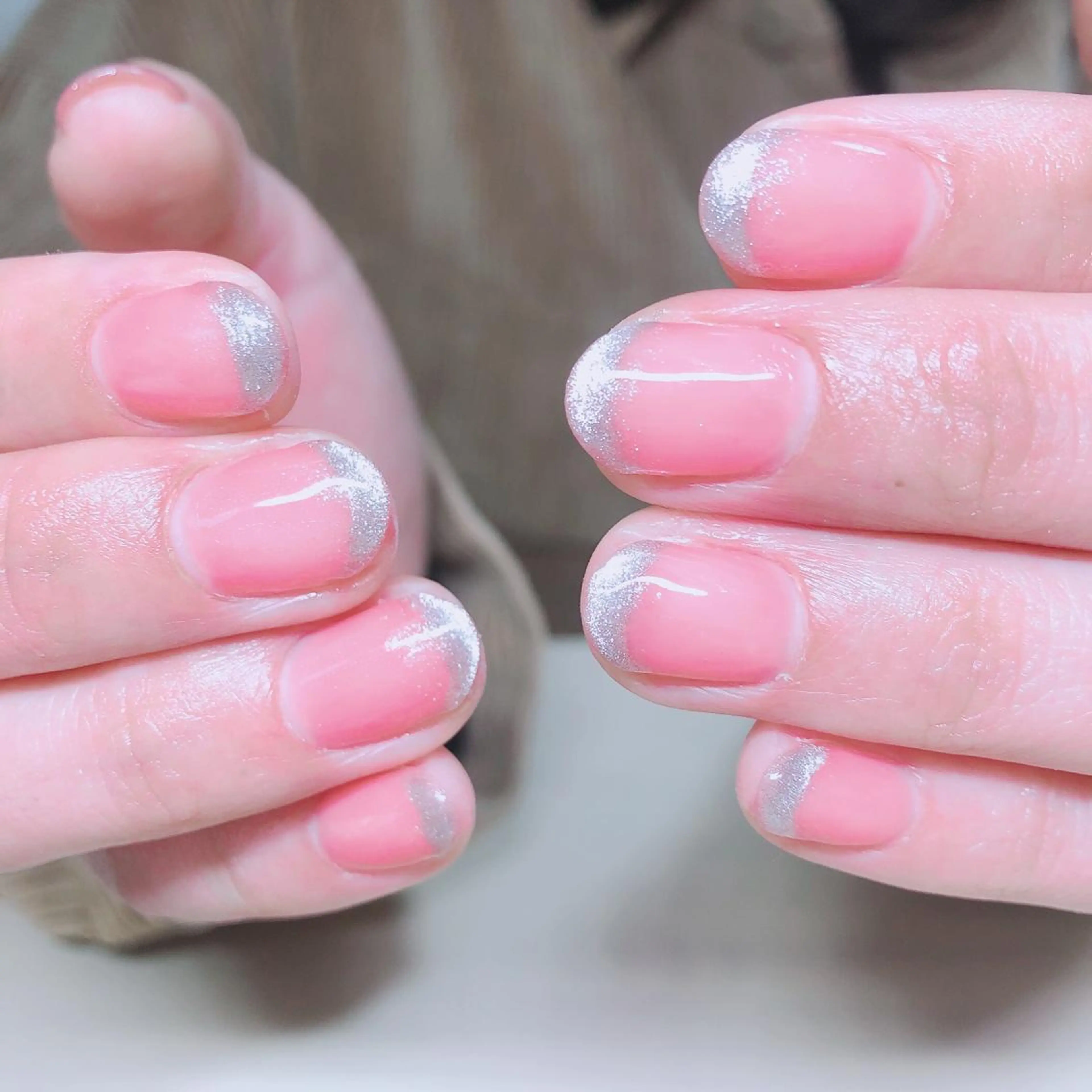 ネイル フレンチネイル ラメ(グリッター) 結城 怜菜のネイルデザイン