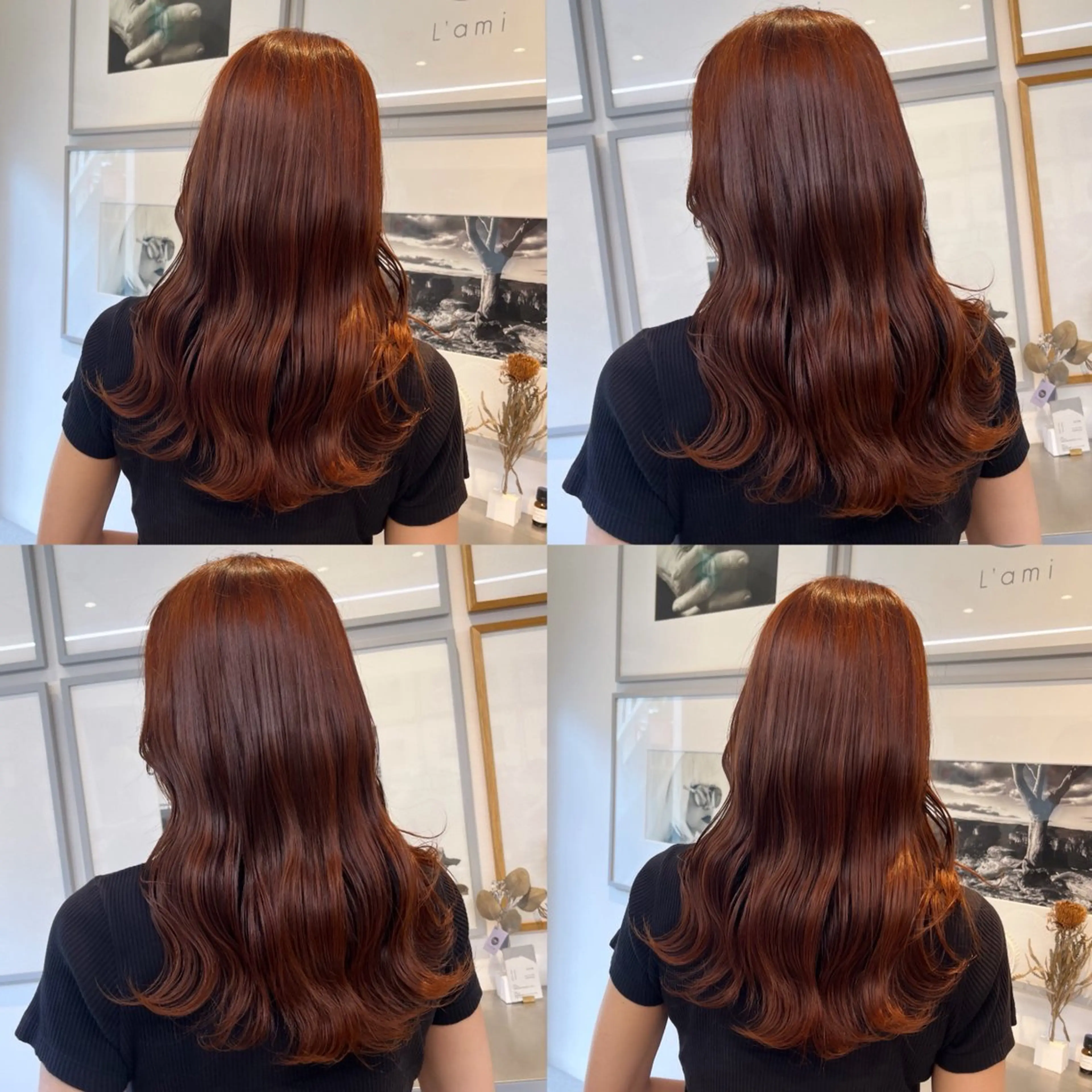 セミロング カラー ベージュカラー ブラウンカラー オレンジ オレンジベージュ オレンジブラウン ヘアカラー トリートメント ヘッドスパ ヘアセット カジュアルを女っぽく 𝗮𝘆𝗮𝗰𝗼のヘアスタイル