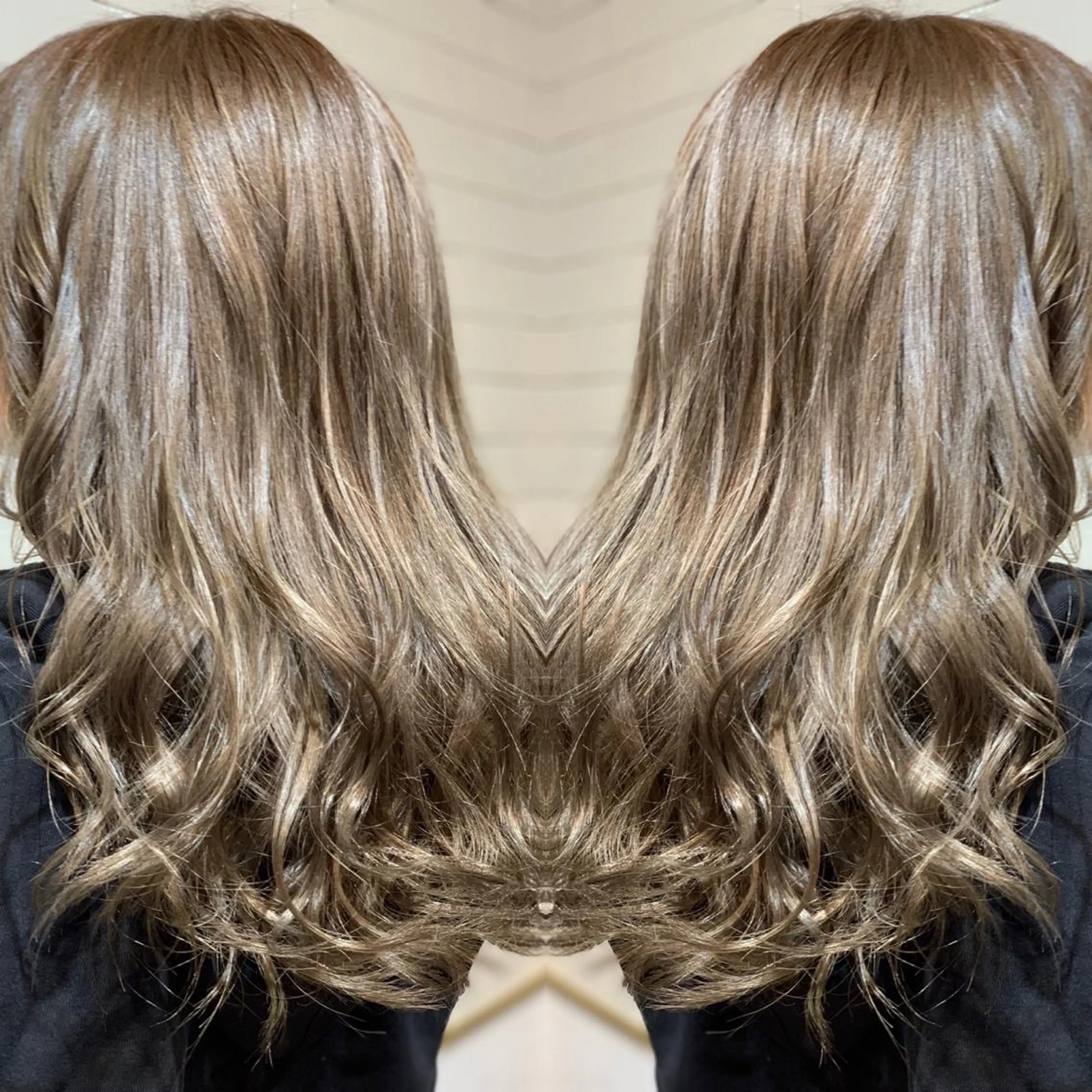 ミディアム カラー ヘアアレンジ 髪質改善×ハイトーン 中田啄也のヘアスタイル