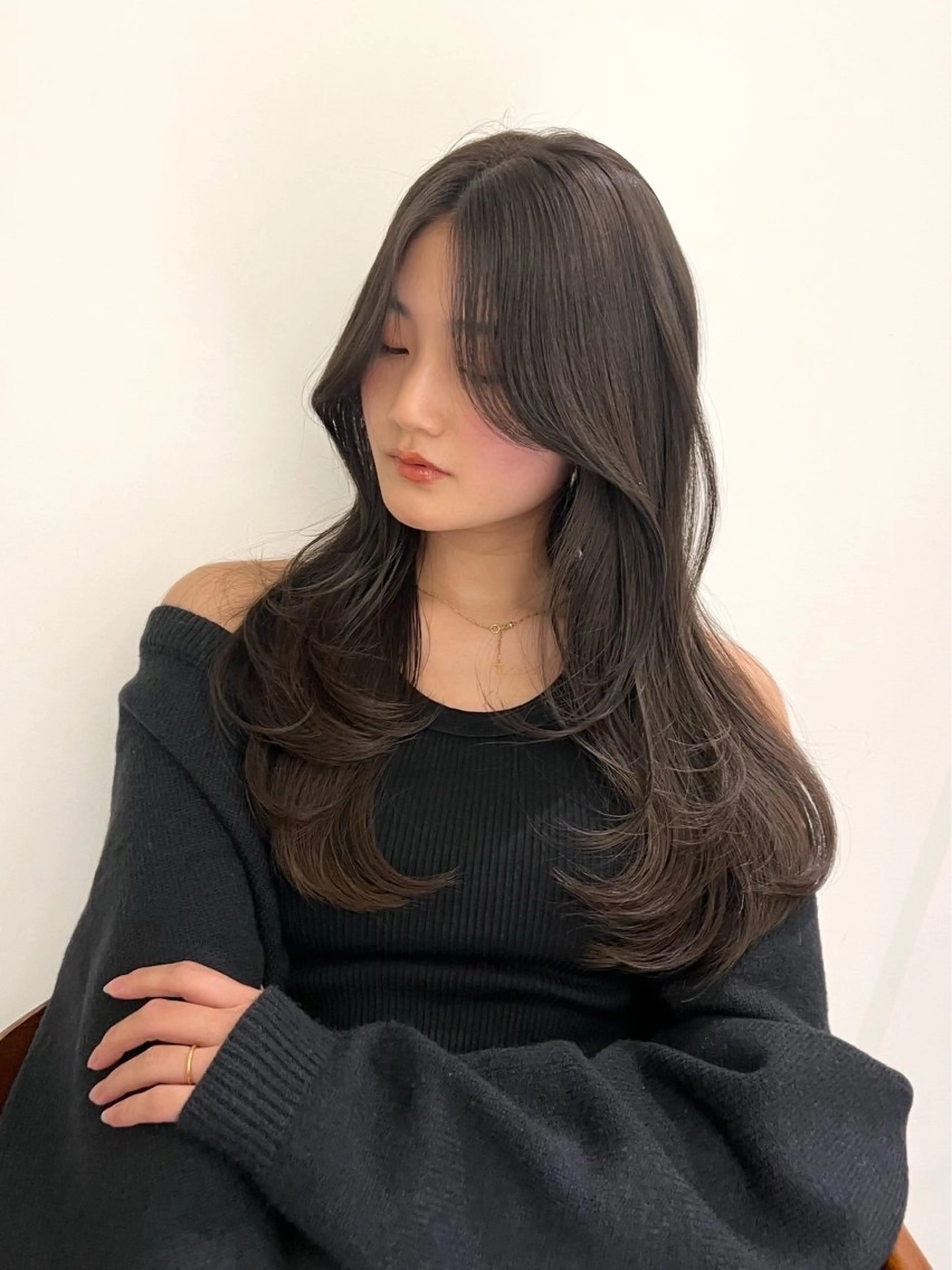 ロング 顔周りカット レイヤーカット ロング 小顔カット 表参道/レイヤー/ 髪質改善/ryoのヘアスタイル