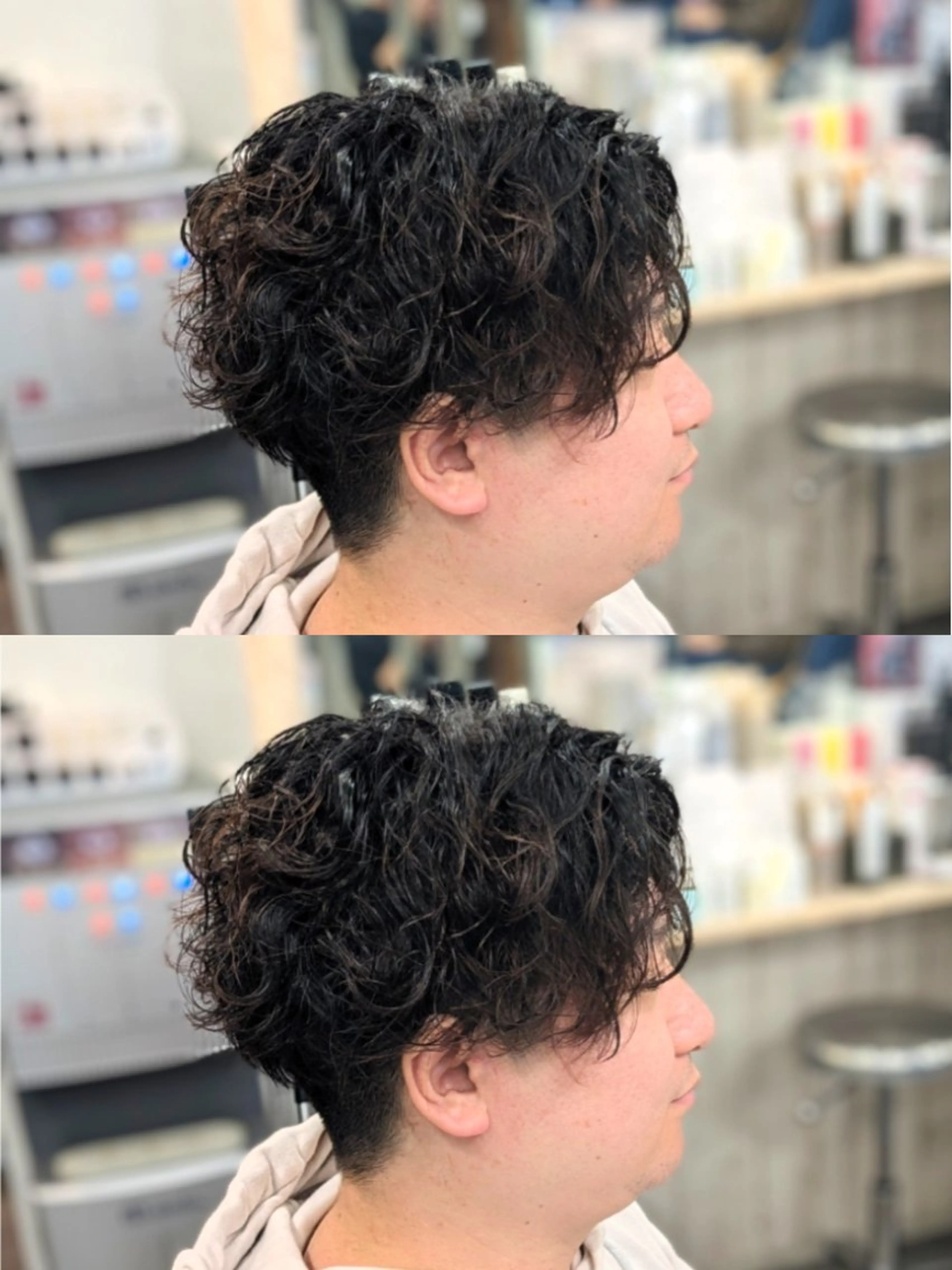 メンズ パーマ アップバング センターパート フェードカット メンズ韓国風 韓国マッシュ カット パーマ トリートメント メンズパーマ/ボブ/ レイヤー店長えのもとのヘアスタイル