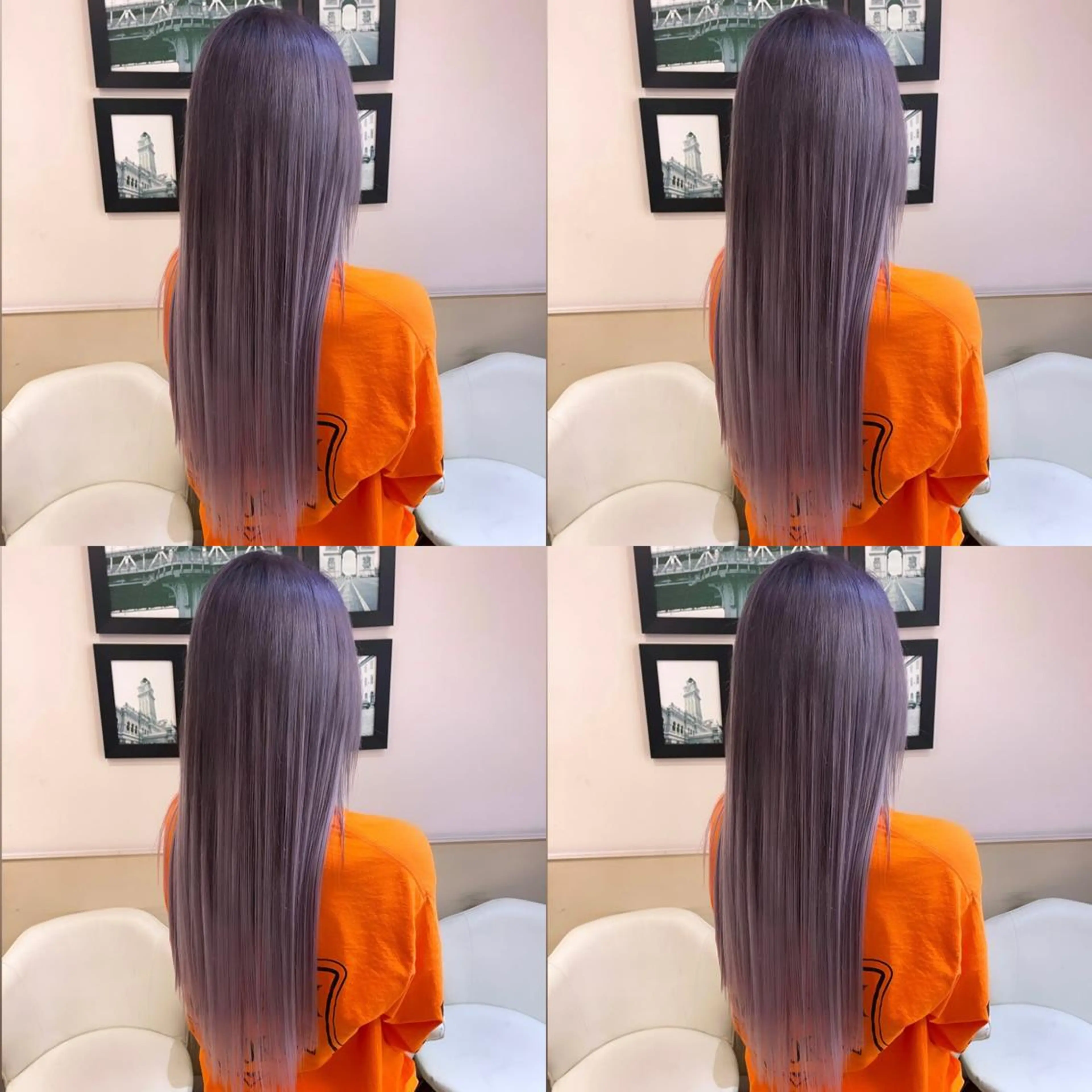 ロング カラー シールエクステ ダブルカラー ラベンダーカラー ラベンダーグレー エクステ 🌟トップデザイナー 高橋🌟のヘアスタイル