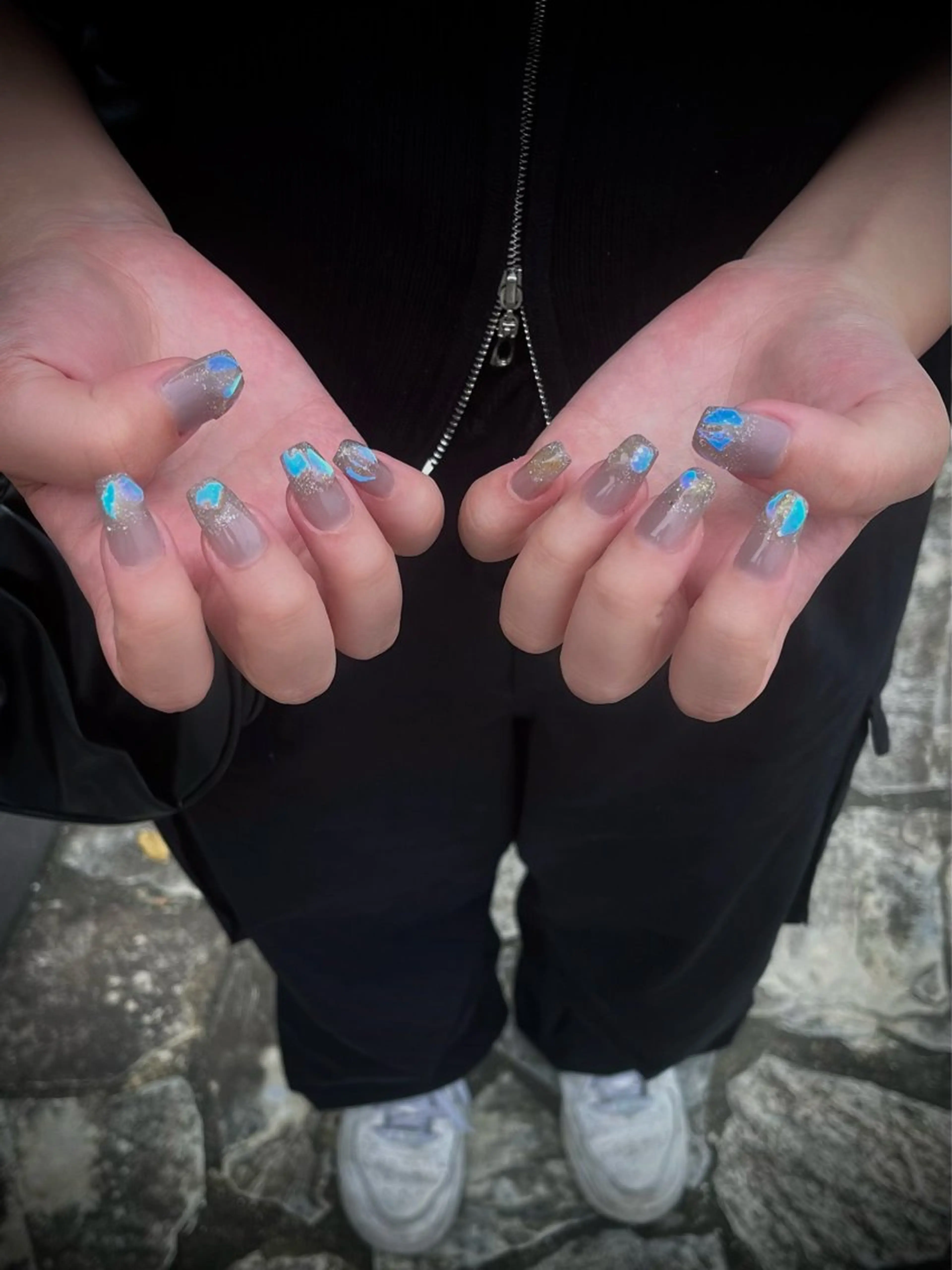 ネイル キラキラネイル マグネットネイル ワンカラーネイル スカルプネイル ワンホンネイル nine.🦋 YUKOのネイルデザイン