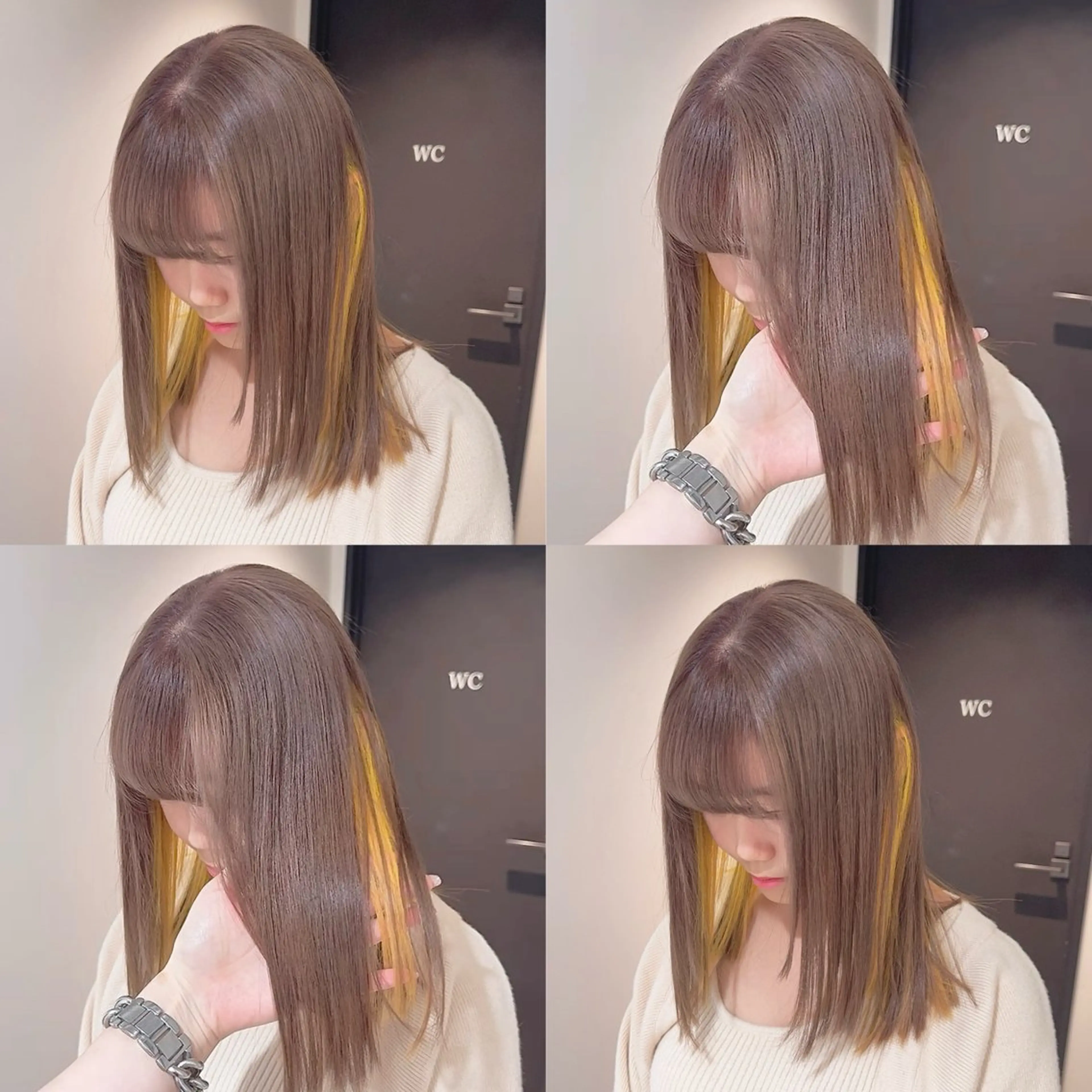 カラー ハイトーンカラー ヘアカラー トリートメント 渋谷:インナーカラー ／🍒エリカ🍒のヘアスタイル