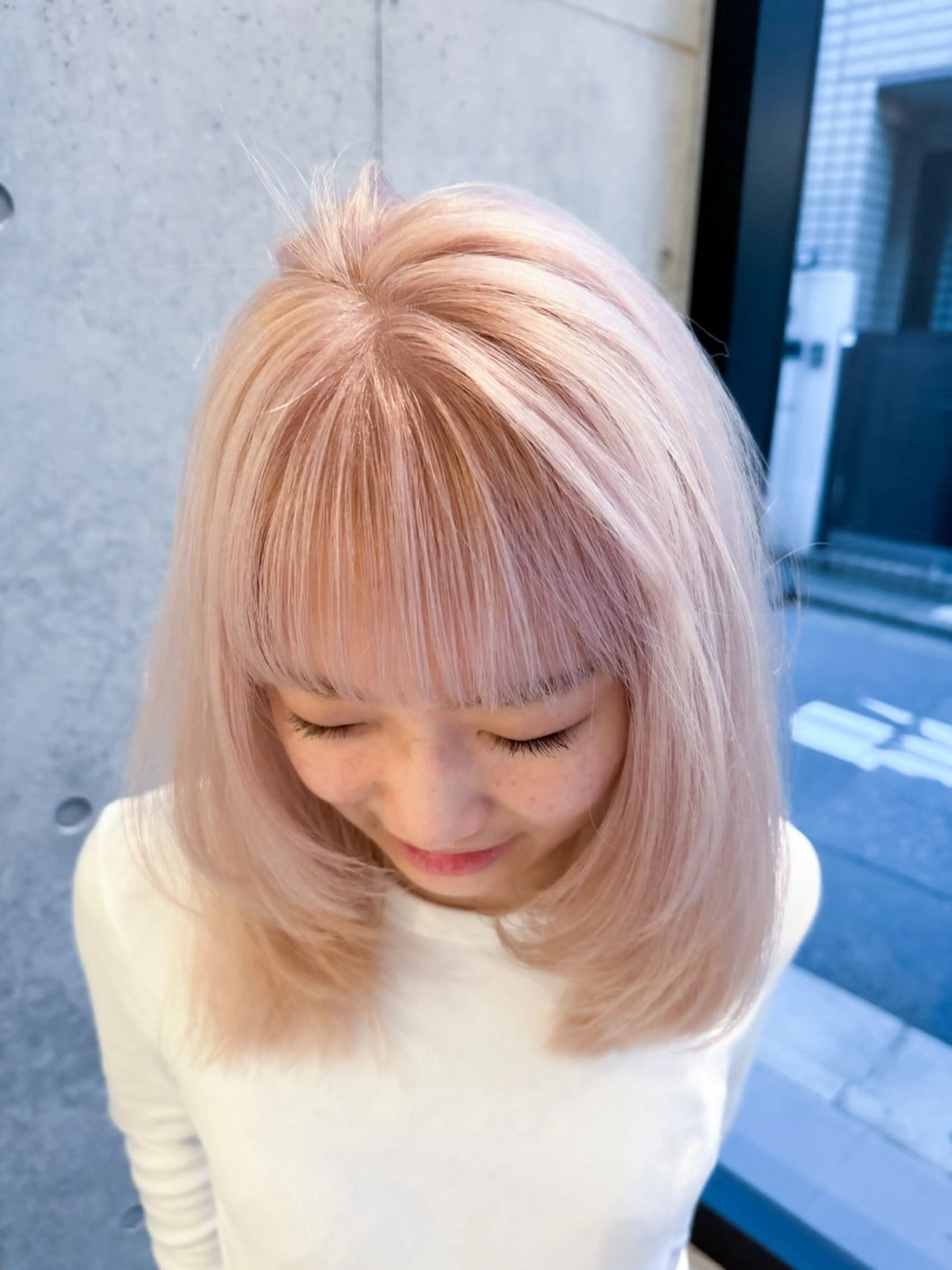 ミディアム カラー ヘアアレンジ ミニボブ/ブリーチ 🌈MISATOのヘアスタイル