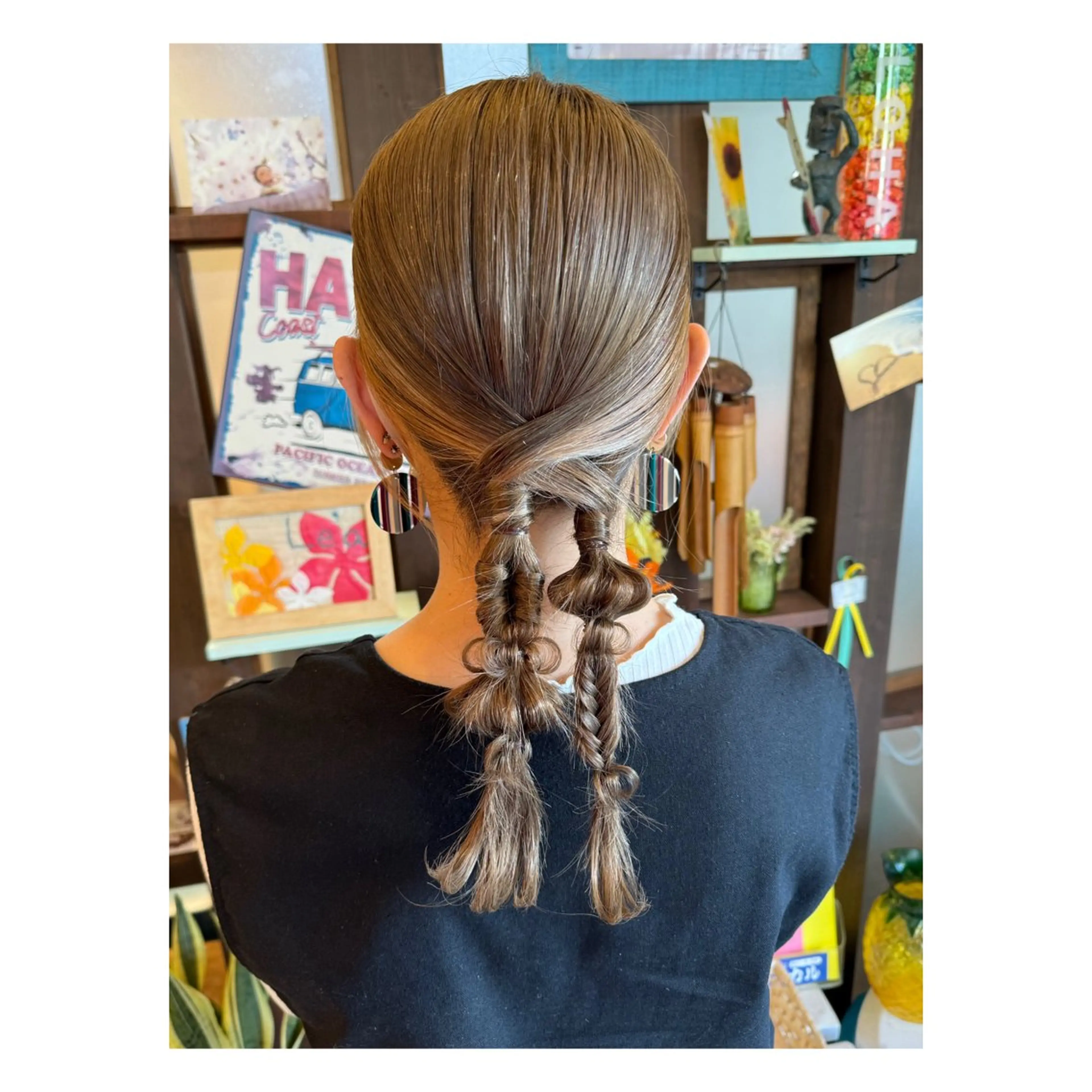 セミロング ヘアアレンジ ヘアセット ハイトーン/ ダブルカラー/透明感のヘアスタイル