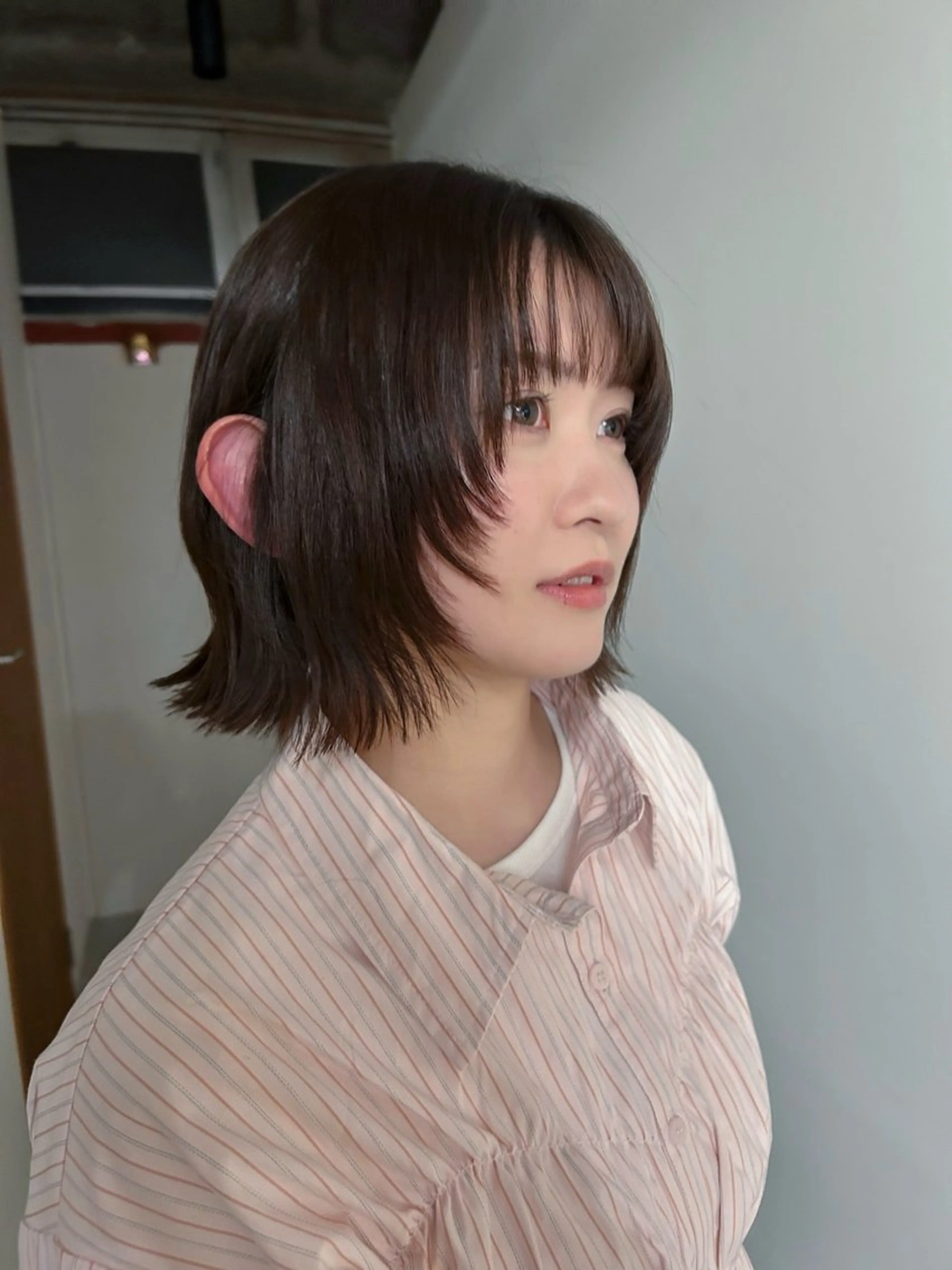 ミディアム 顔まわりレイヤー 顔周りカット レイヤーカット 藤原 直希のヘアスタイル