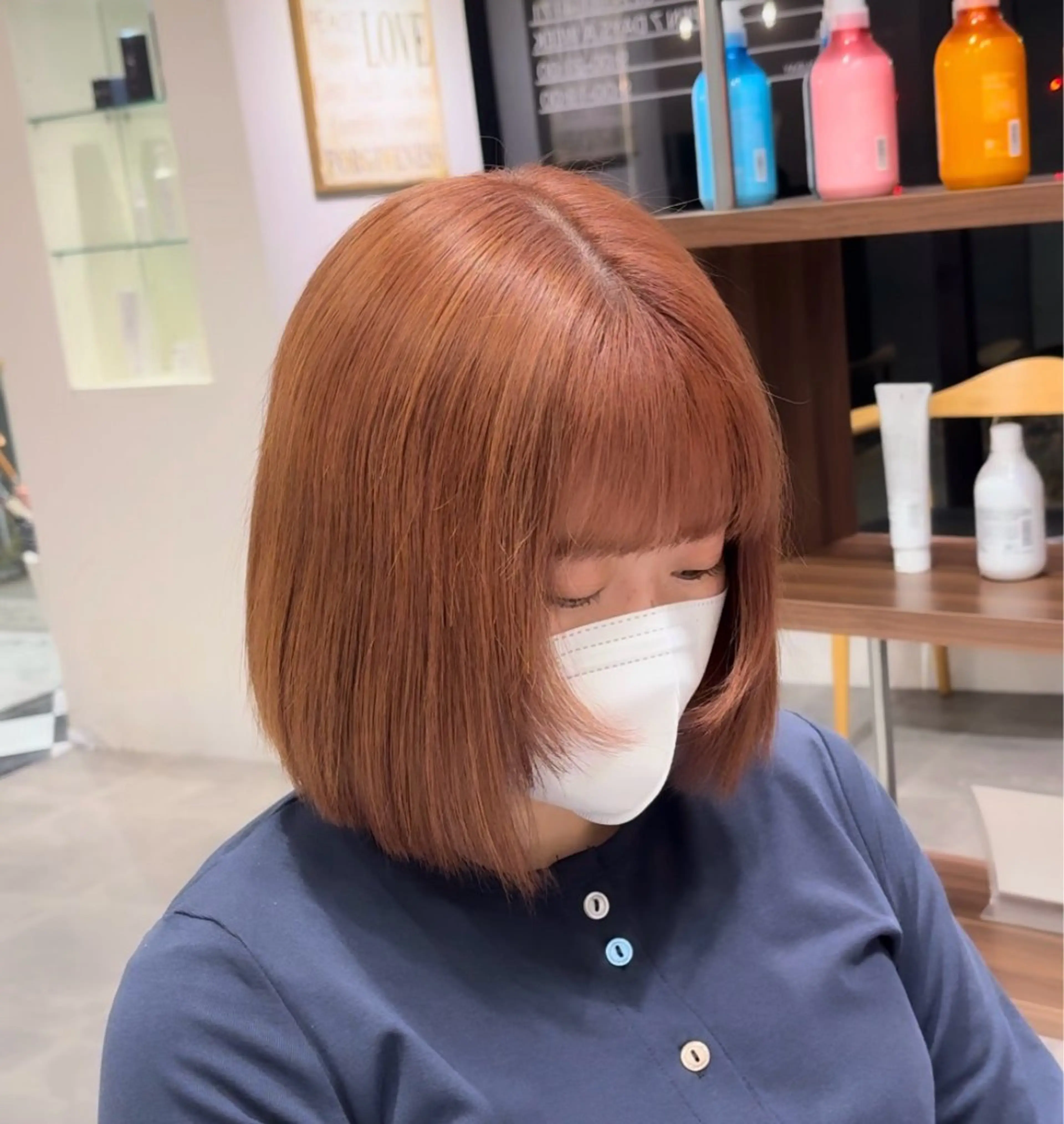 カラー ベージュカラー ブリーチ オレンジ オレンジベージュ 藤原 幸大のヘアスタイル