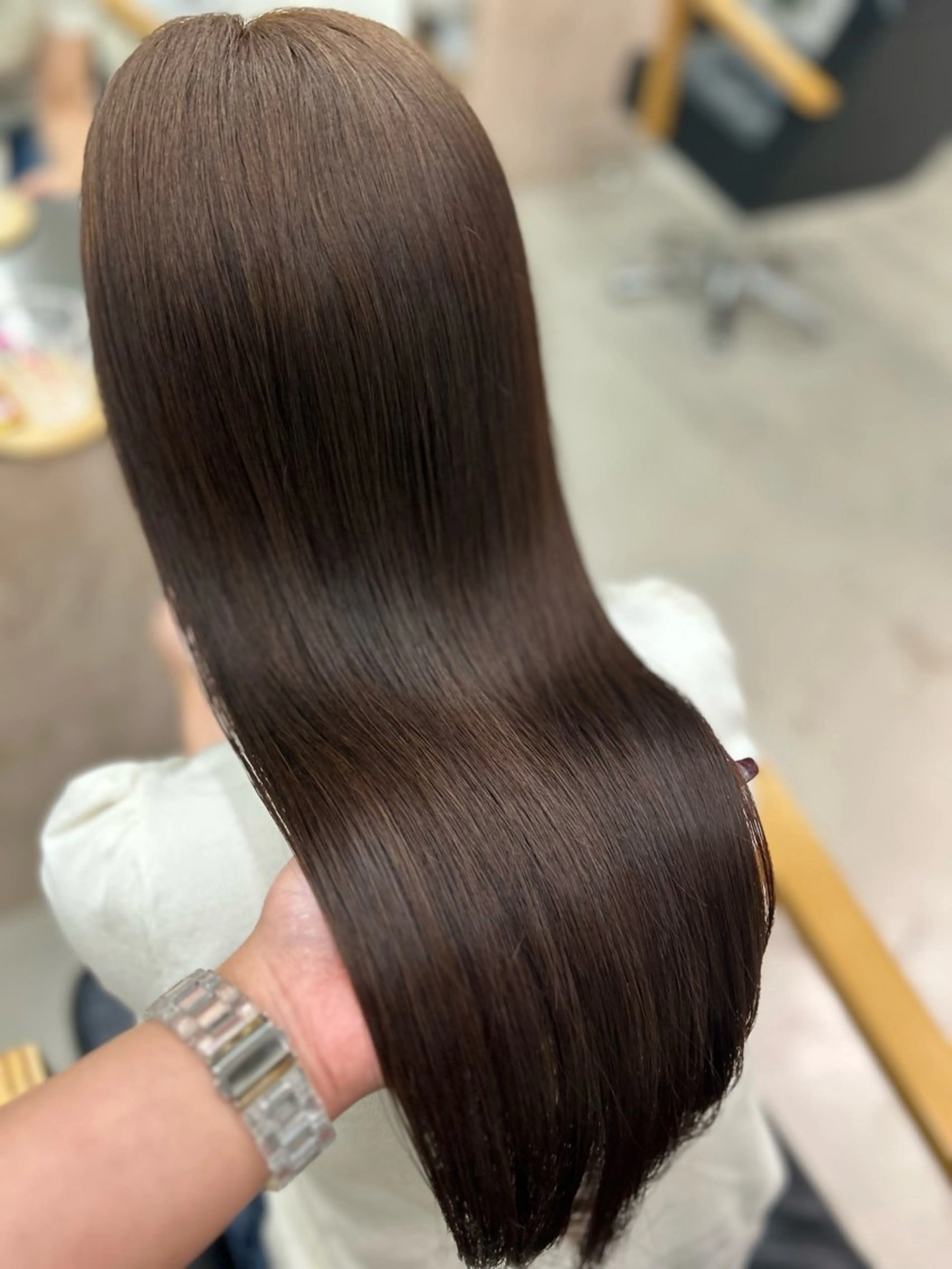 ロング カラー ブリーチ ブラウンカラー マロンブラウン ブリーチなしカラー 髪質改善 ヘアカラー noa  🦋 ブリーチ/暖色のヘアスタイル