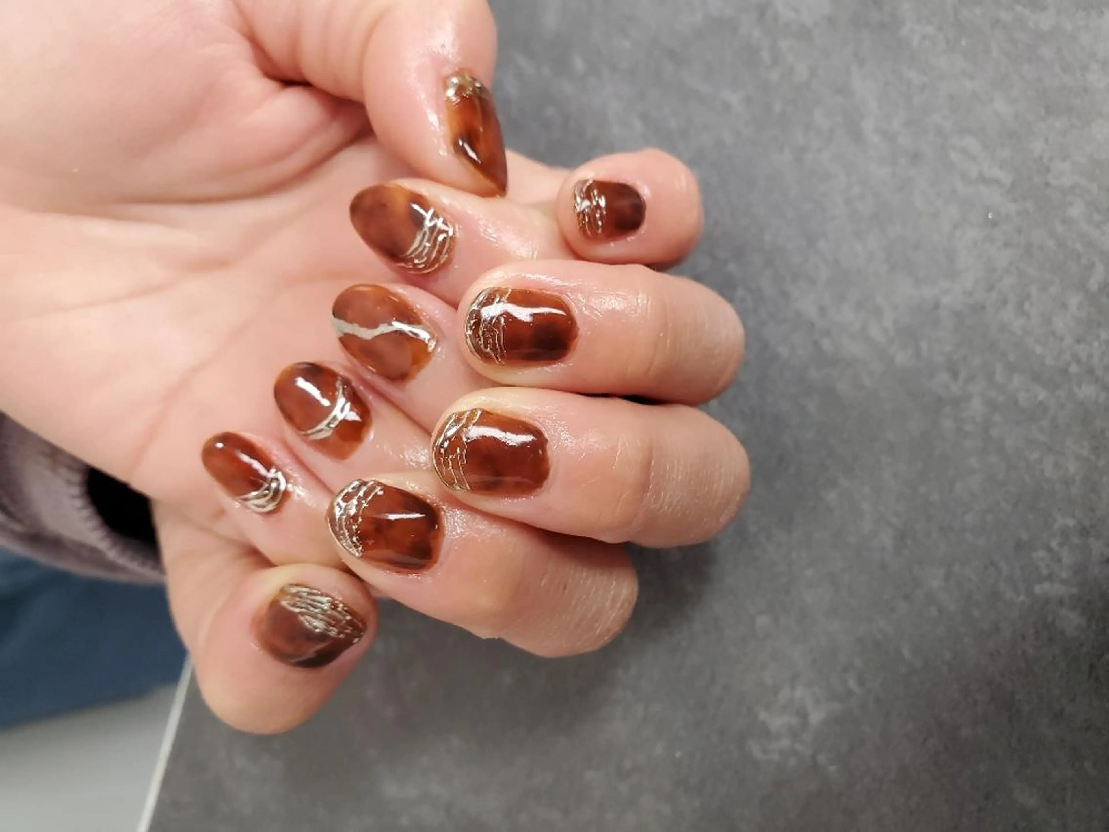 ネイル べっ甲ネイル ミラーネイル Lea,Nail所属・松橋 愛のネイルデザイン