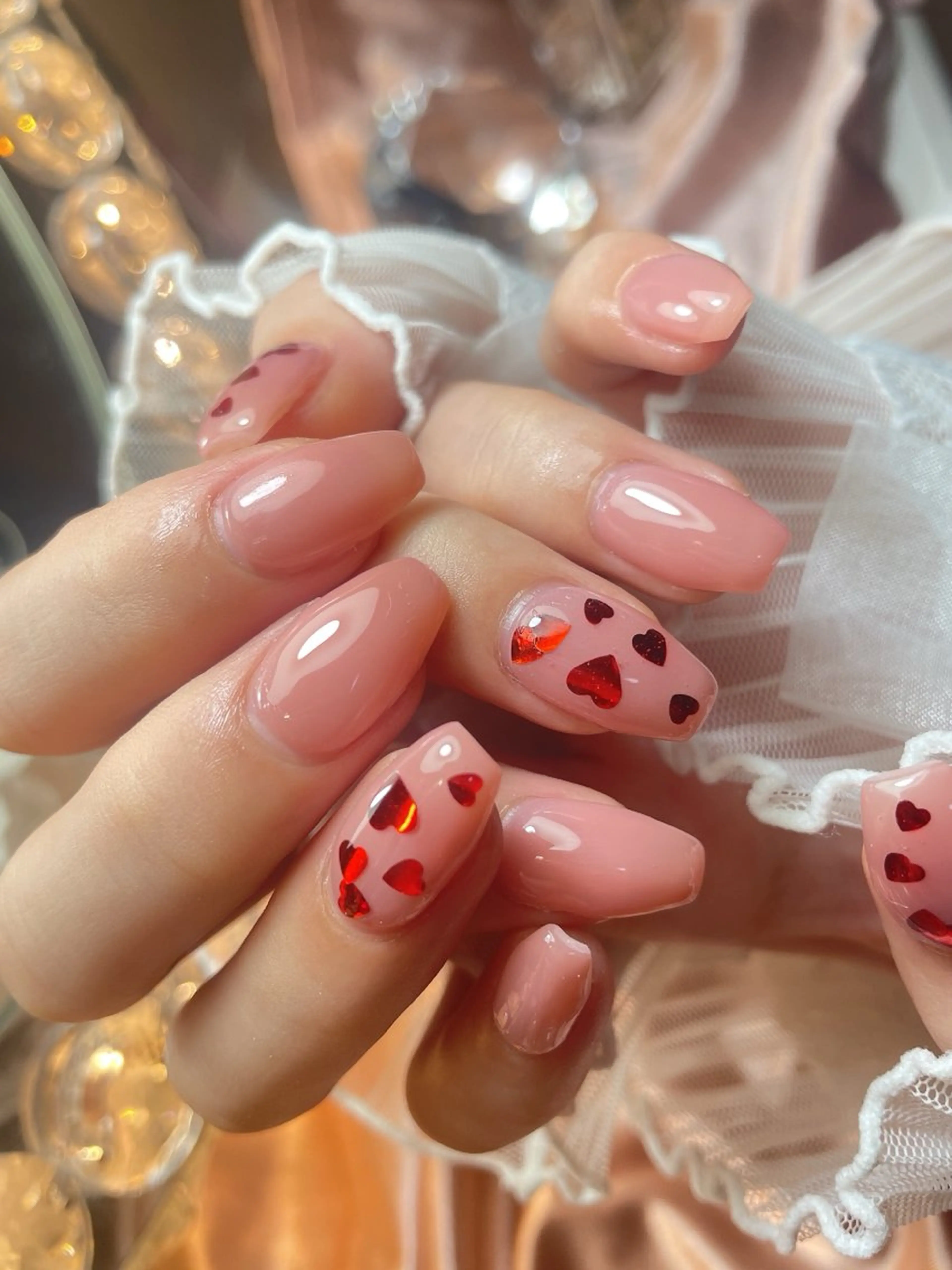 ネイル 23時まで❤︎韓国、 ワンホンネイルのネイルデザイン