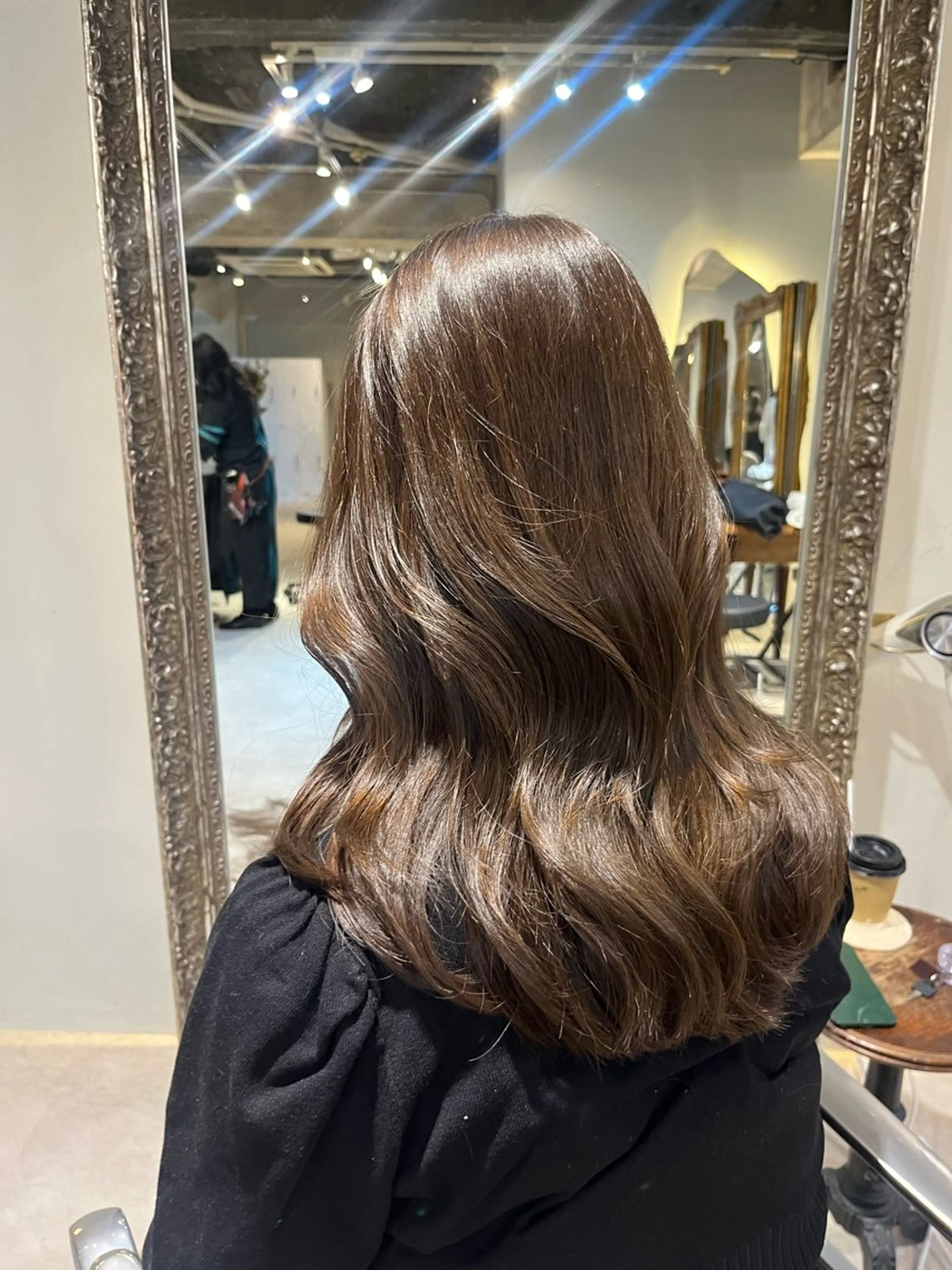 セミロング カット ヘアカラー スタジオノル パーマ🌀あやなのヘアスタイル