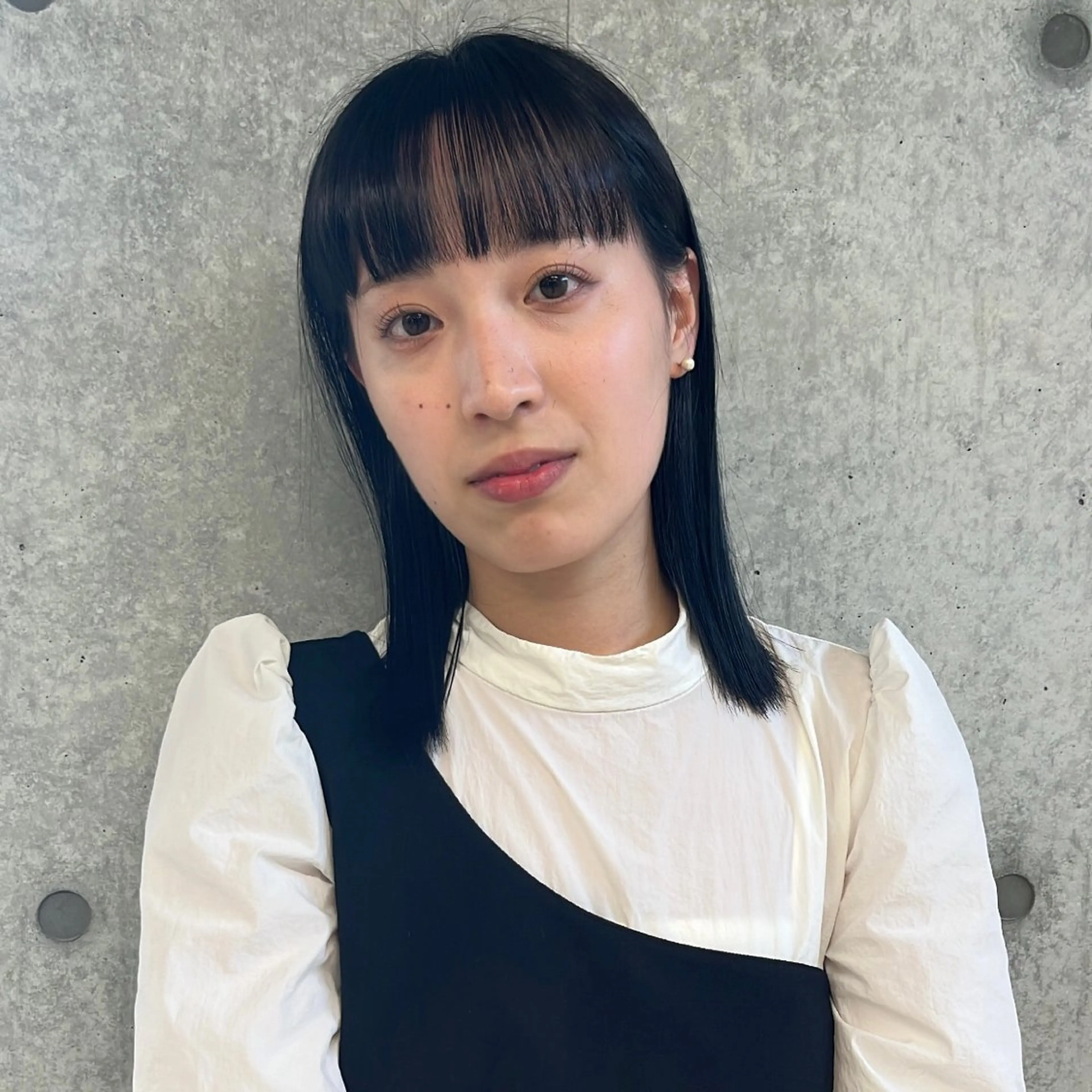 セミロング カラー 黒髪 トリートメント ヘアカラー トリートメント Miyu🎀レイヤー ／透明感カラー🪽のヘアスタイル