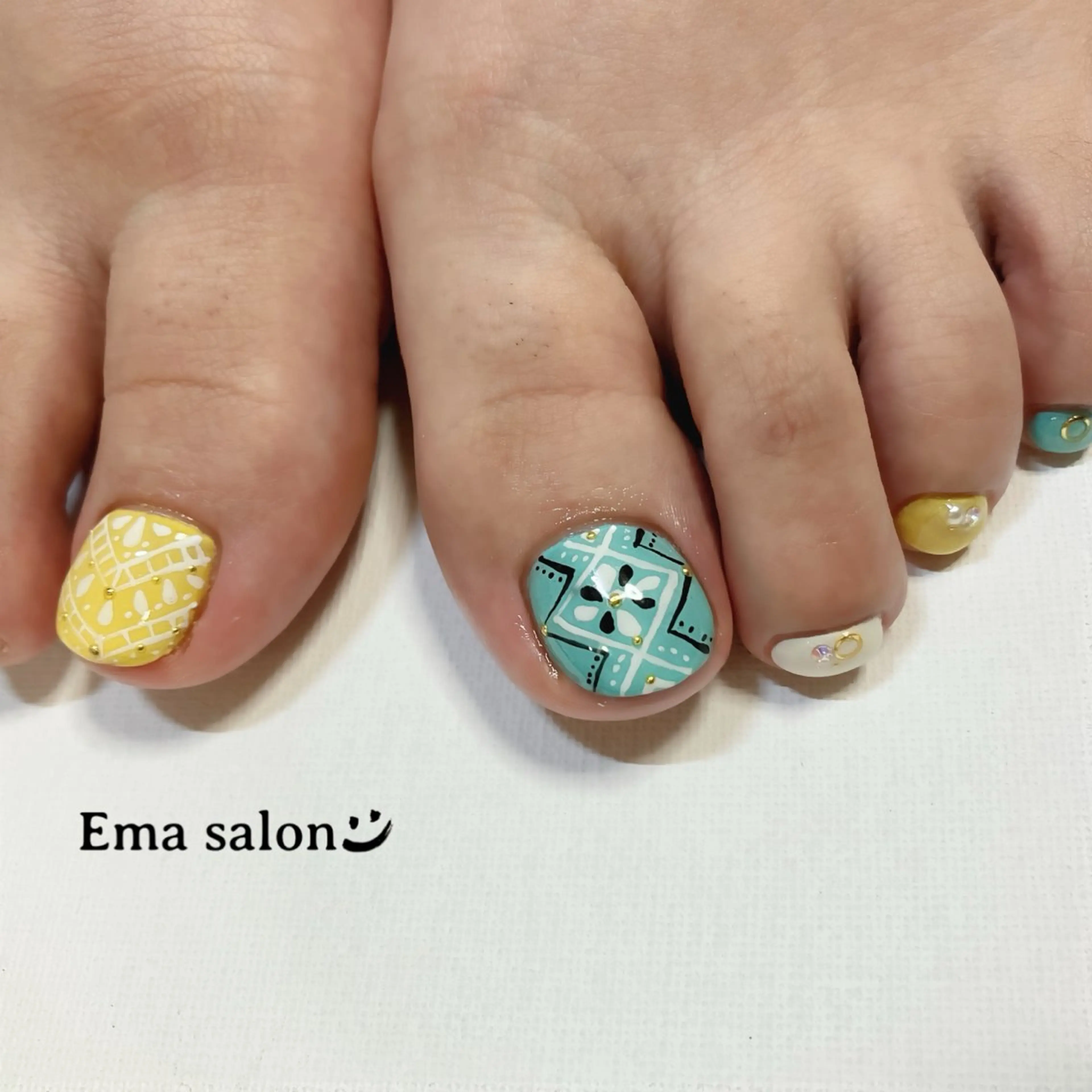 ネイル フットネイル フットネイル Ema salon satomiのネイルデザイン
