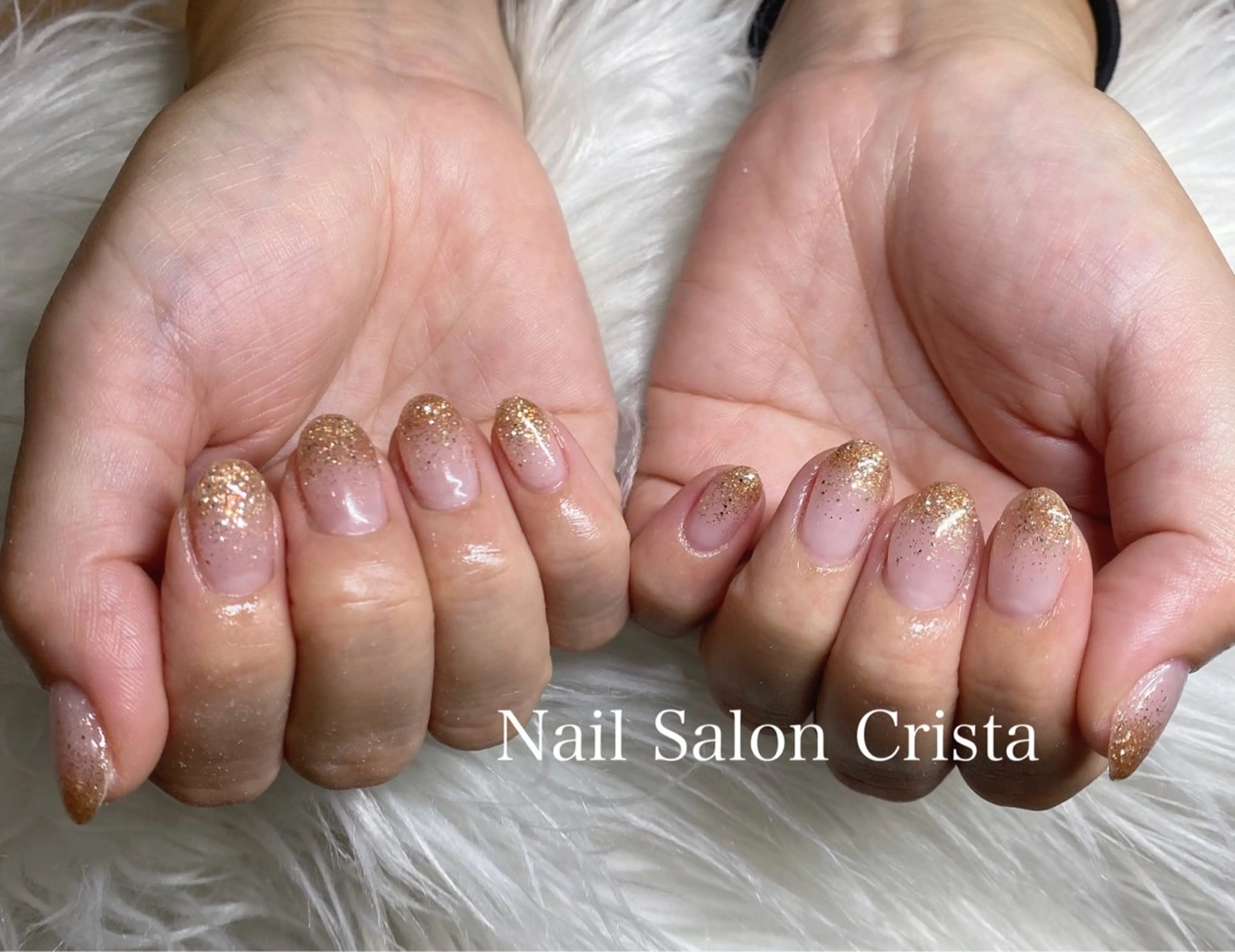 ネイル ジェルネイル グラデーション ラメ(グリッター) ラメグラデーション パラジェル CRISTA所属・CRISTA MOMOのネイルデザイン