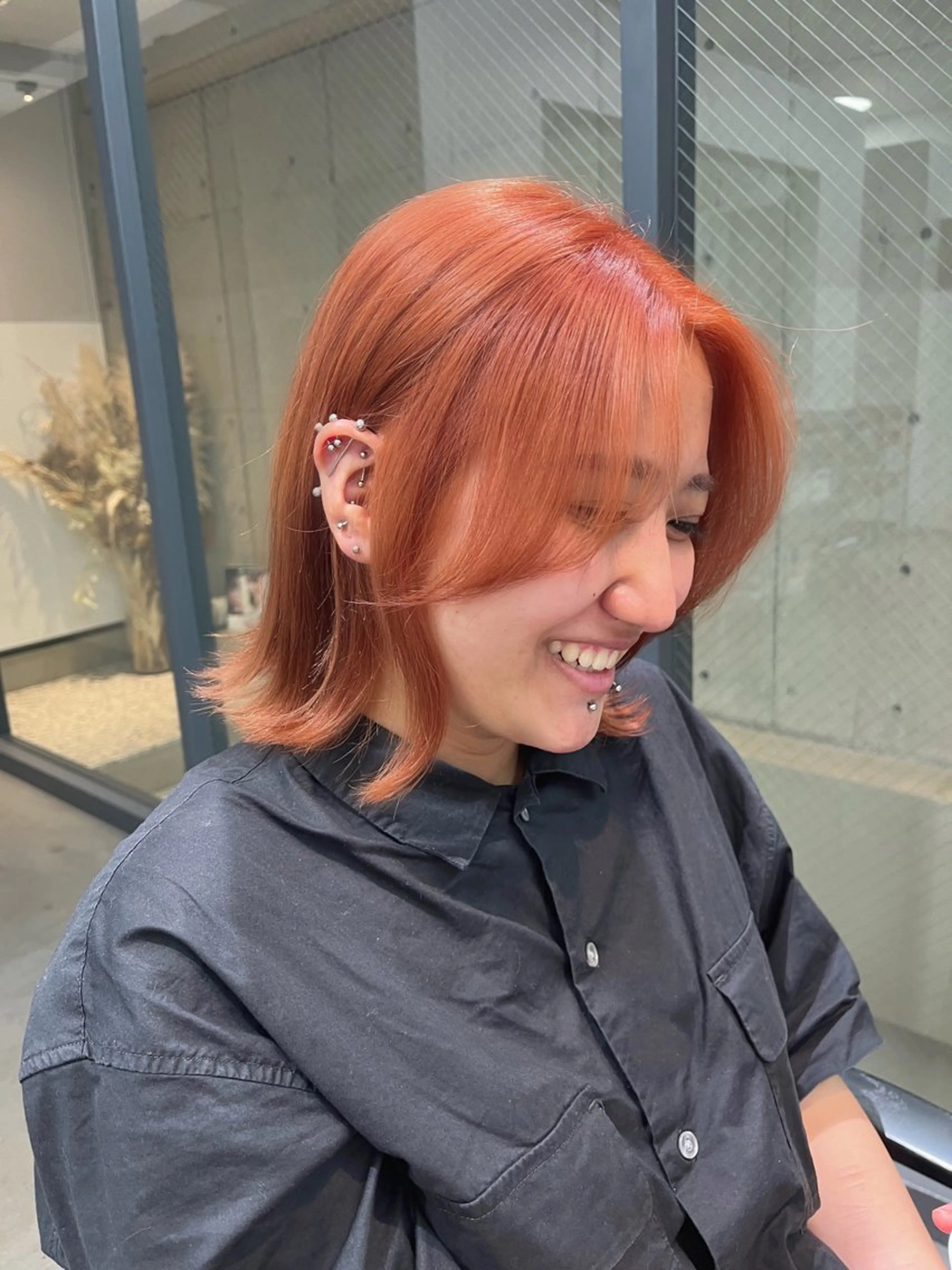 カラー オレンジ ayaka♡ 柔らかカラーのヘアスタイル