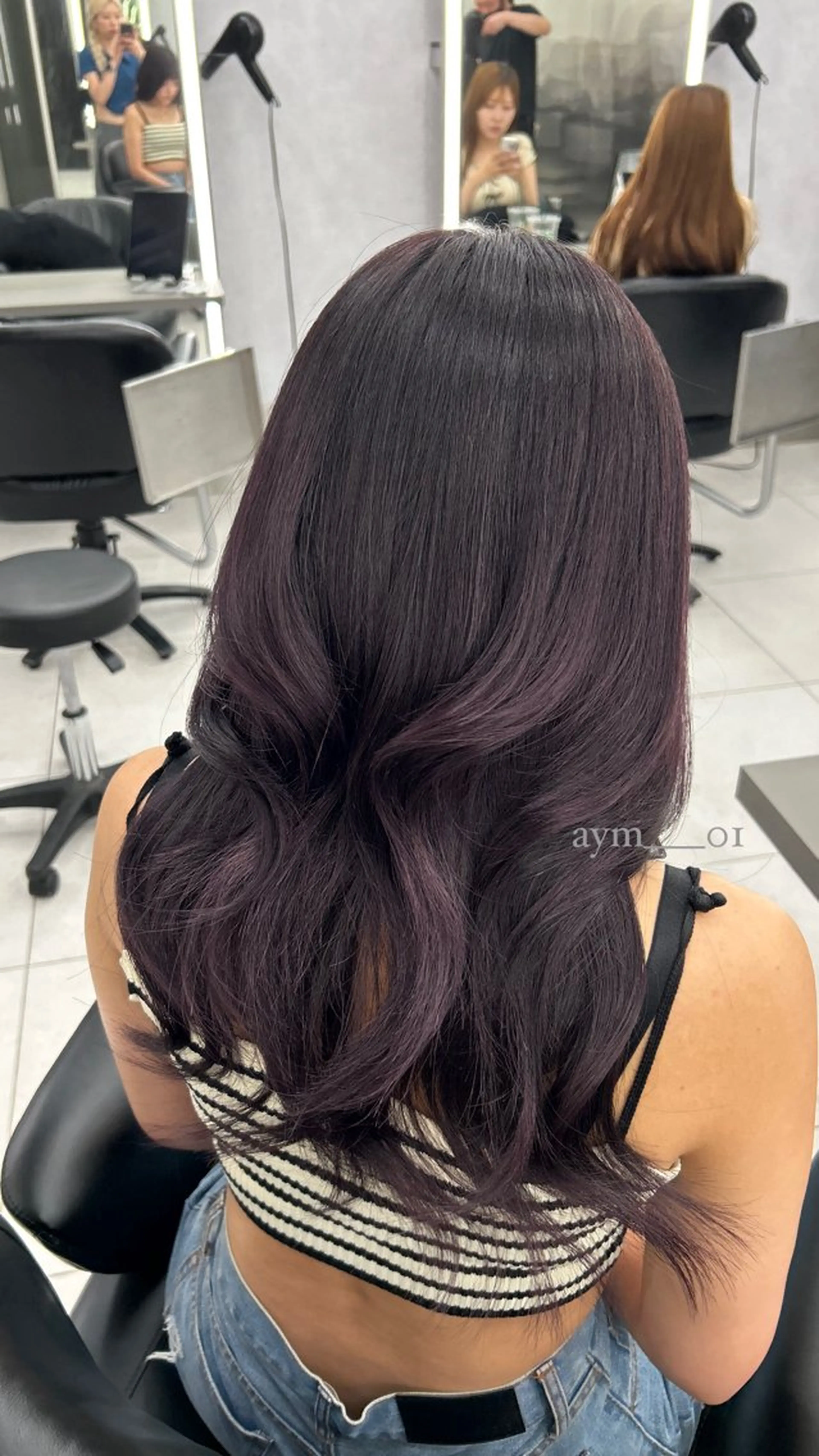 セミロング カット ヘアカラー トリートメント 銀座/韓国ヘア🤍 レイヤーAYUMIのヘアスタイル