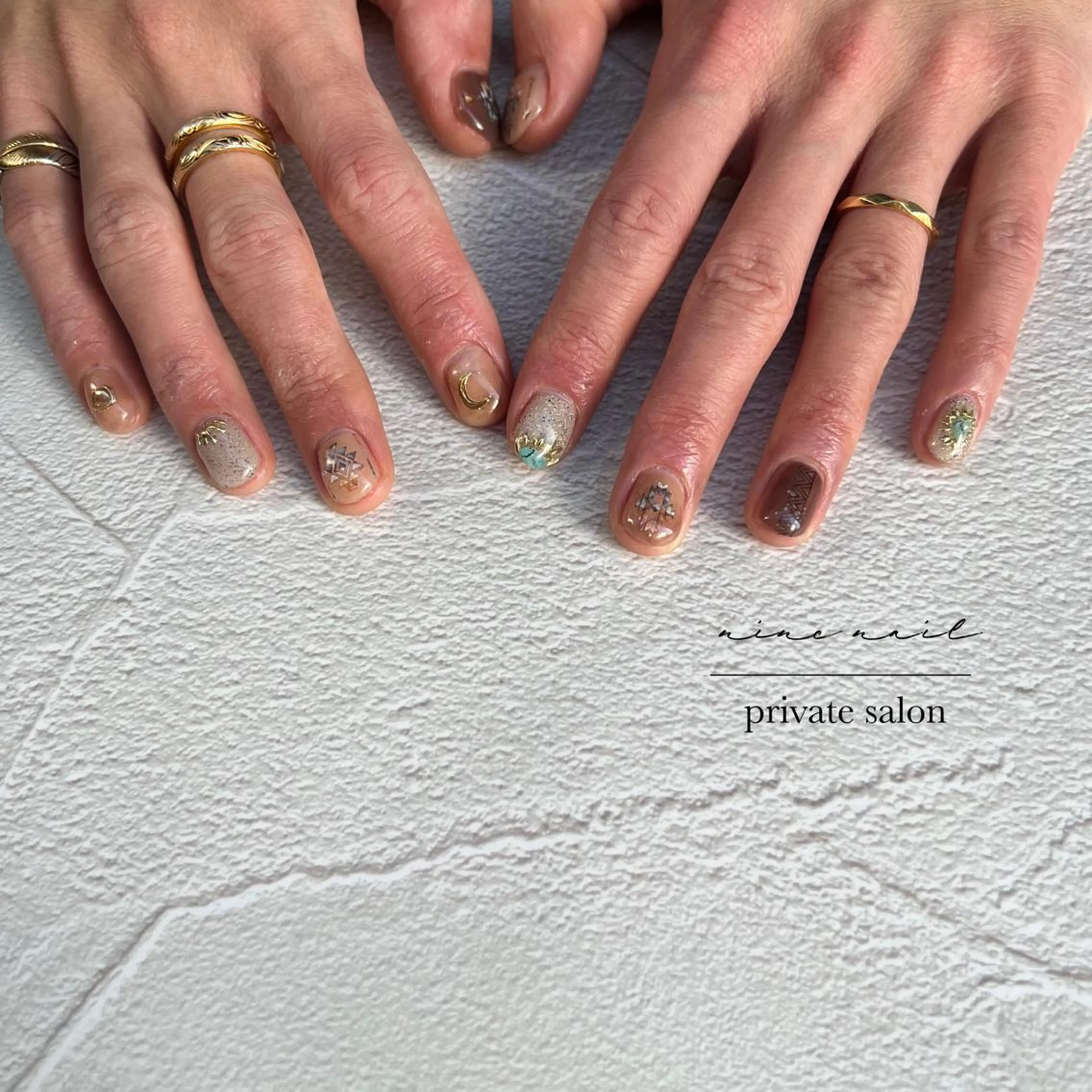 ネイル メンズネイル ミラーネイル nine nailのネイルデザイン