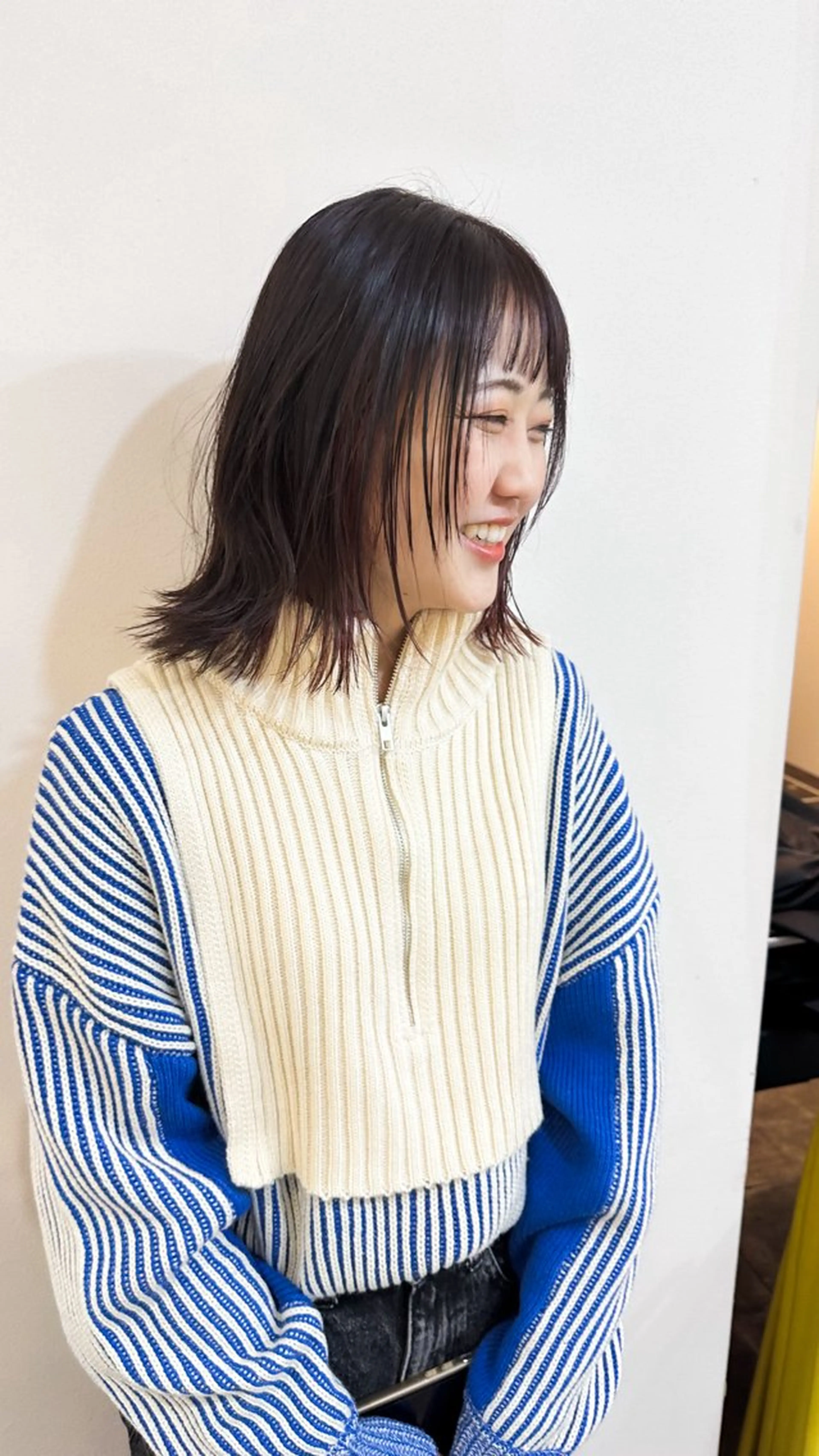 ミディアム ボブ 顔まわりレイヤー レイヤーカット 長めボブ カット トリートメント 竹内啓太 ボブのヘアスタイル