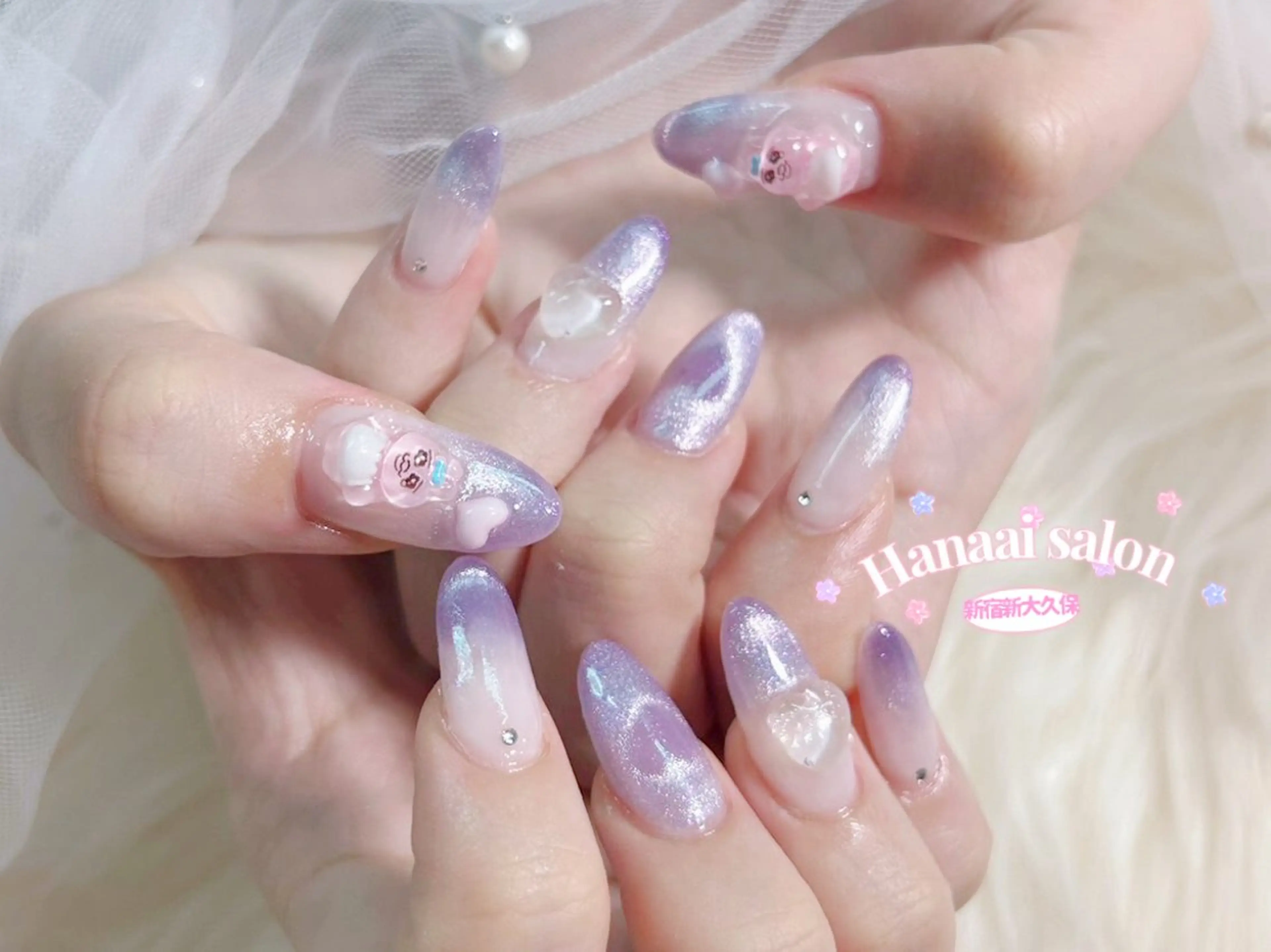 セミロング ハンドネイル Hanaai Salon新宿店のネイルデザイン