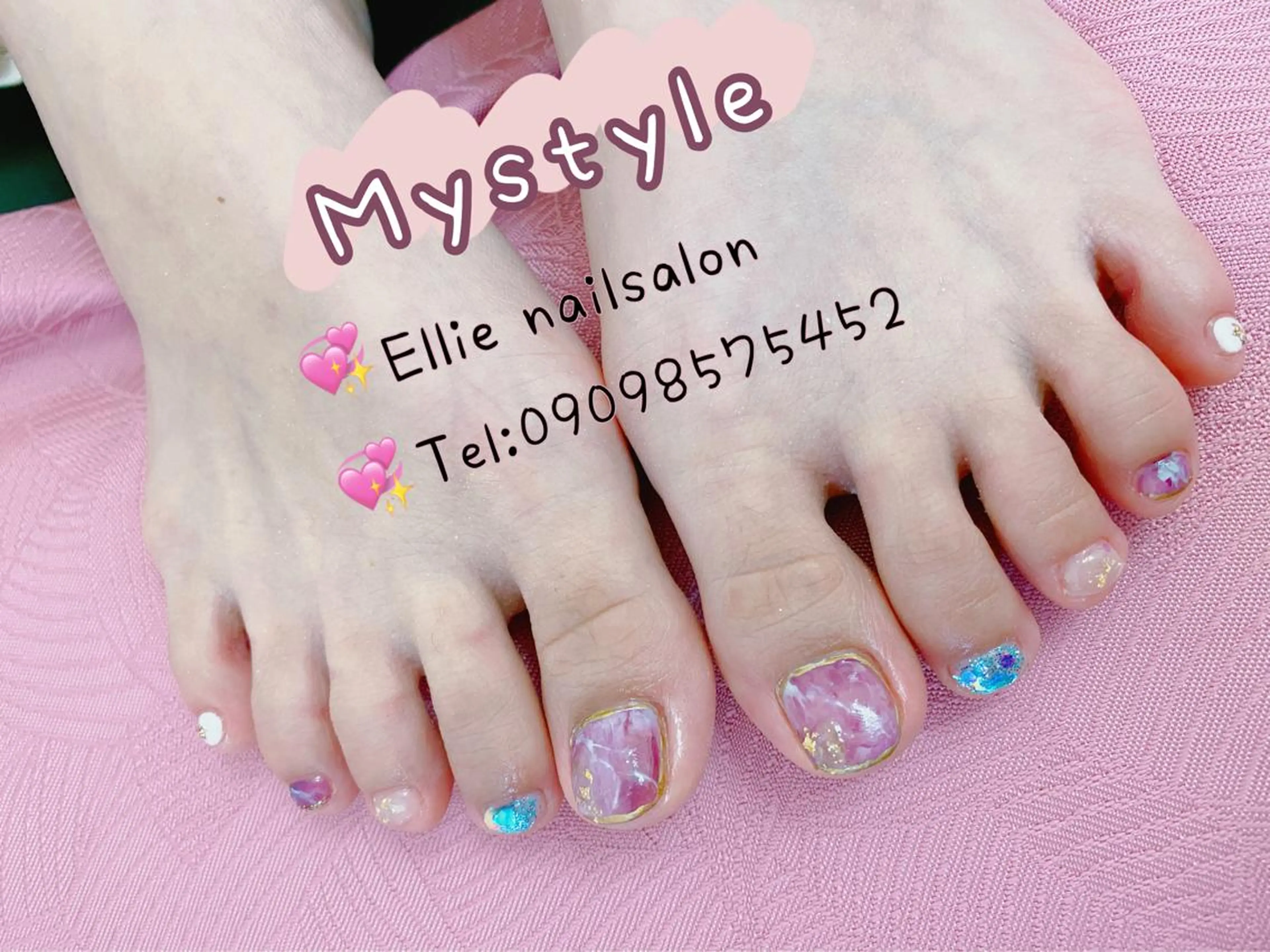 ネイル フットネイル 持ち込み フットネイル 閨匠ビューティサロン 新橋店♡Ellieのネイルデザイン