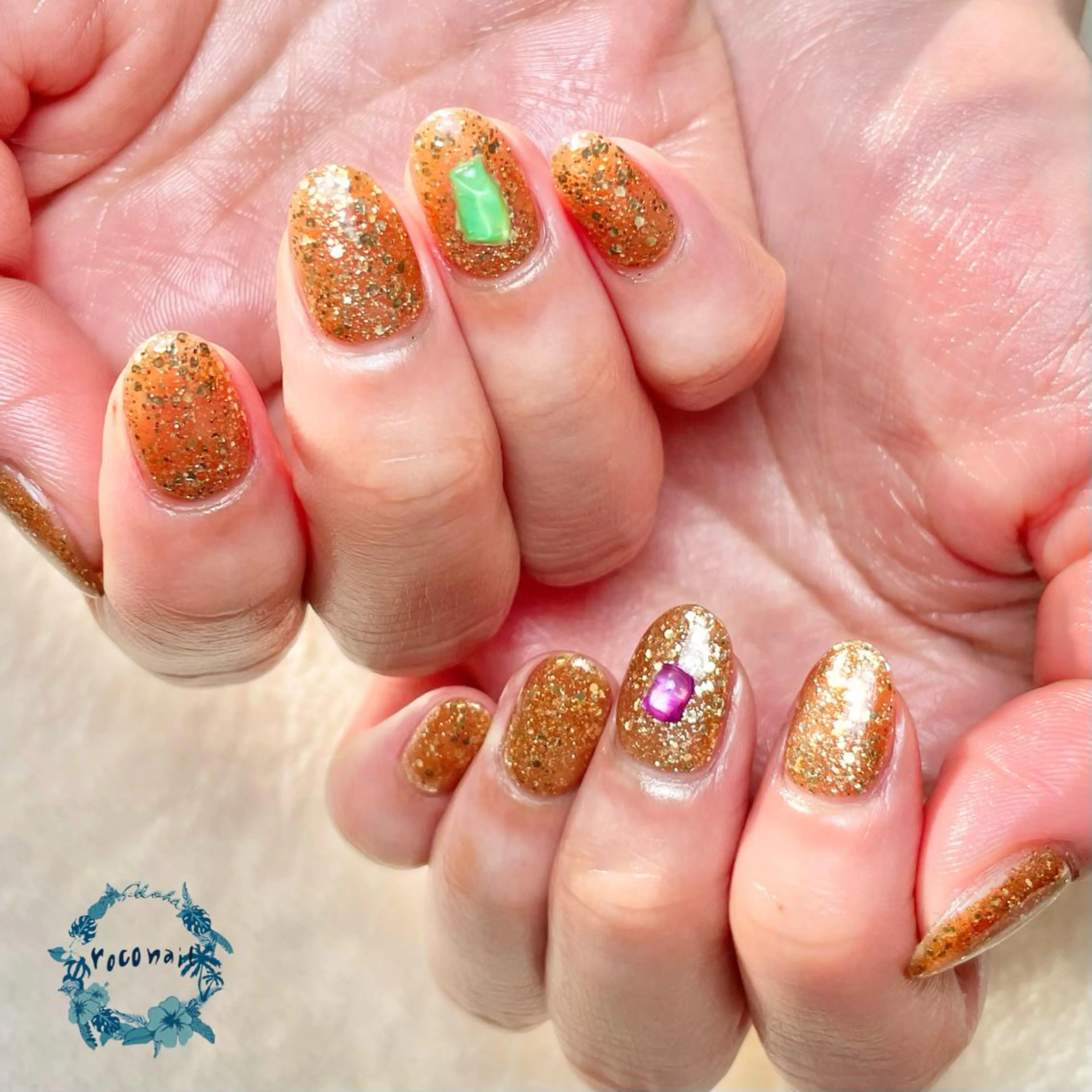 ネイル ラメ(グリッター) ハンドネイル roconail ヒロコのネイルデザイン