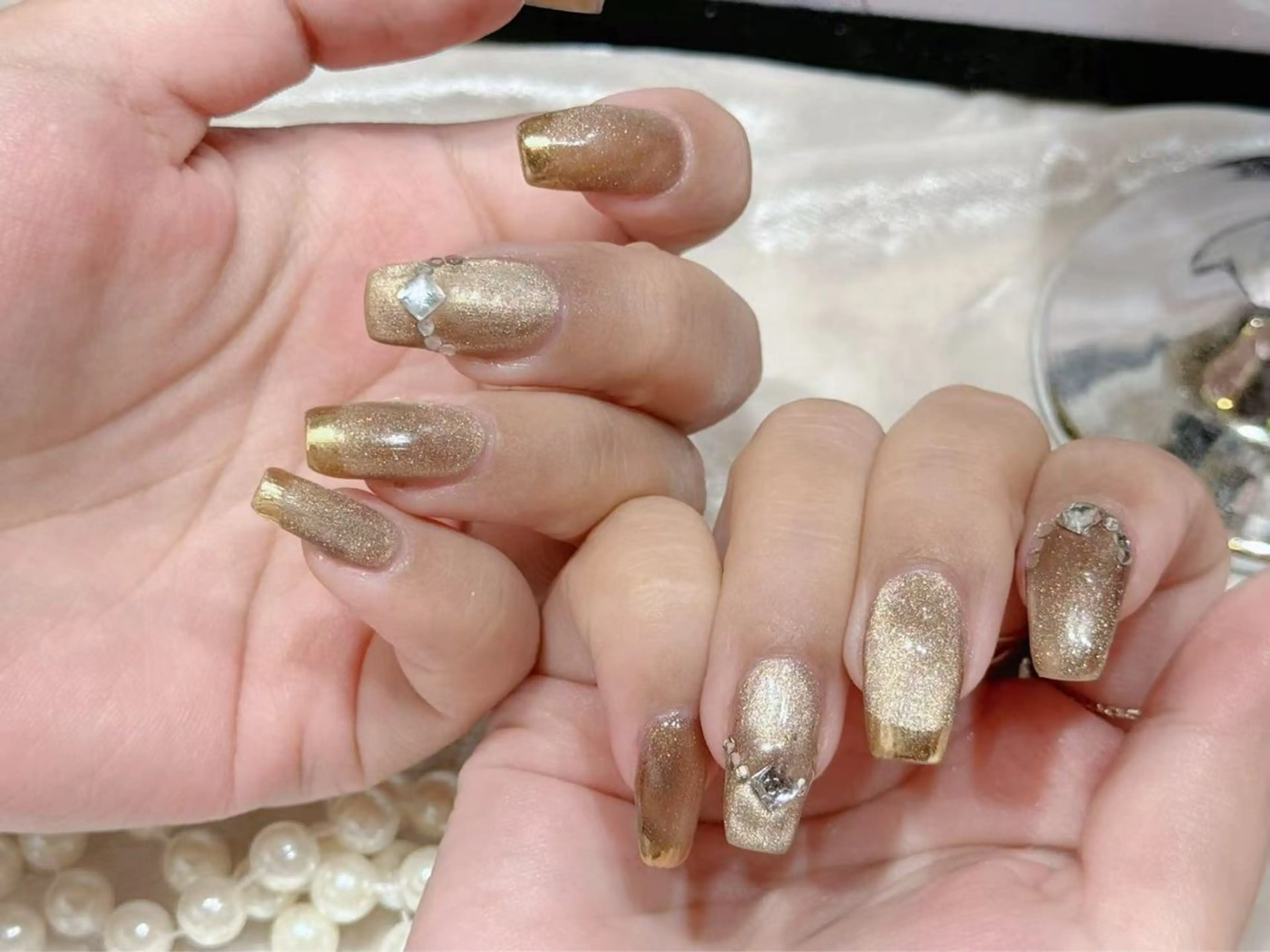 ネイル アートネイル フットネイル ジェルネイル ハート マグネットネイル Babarla Nailのネイルデザイン