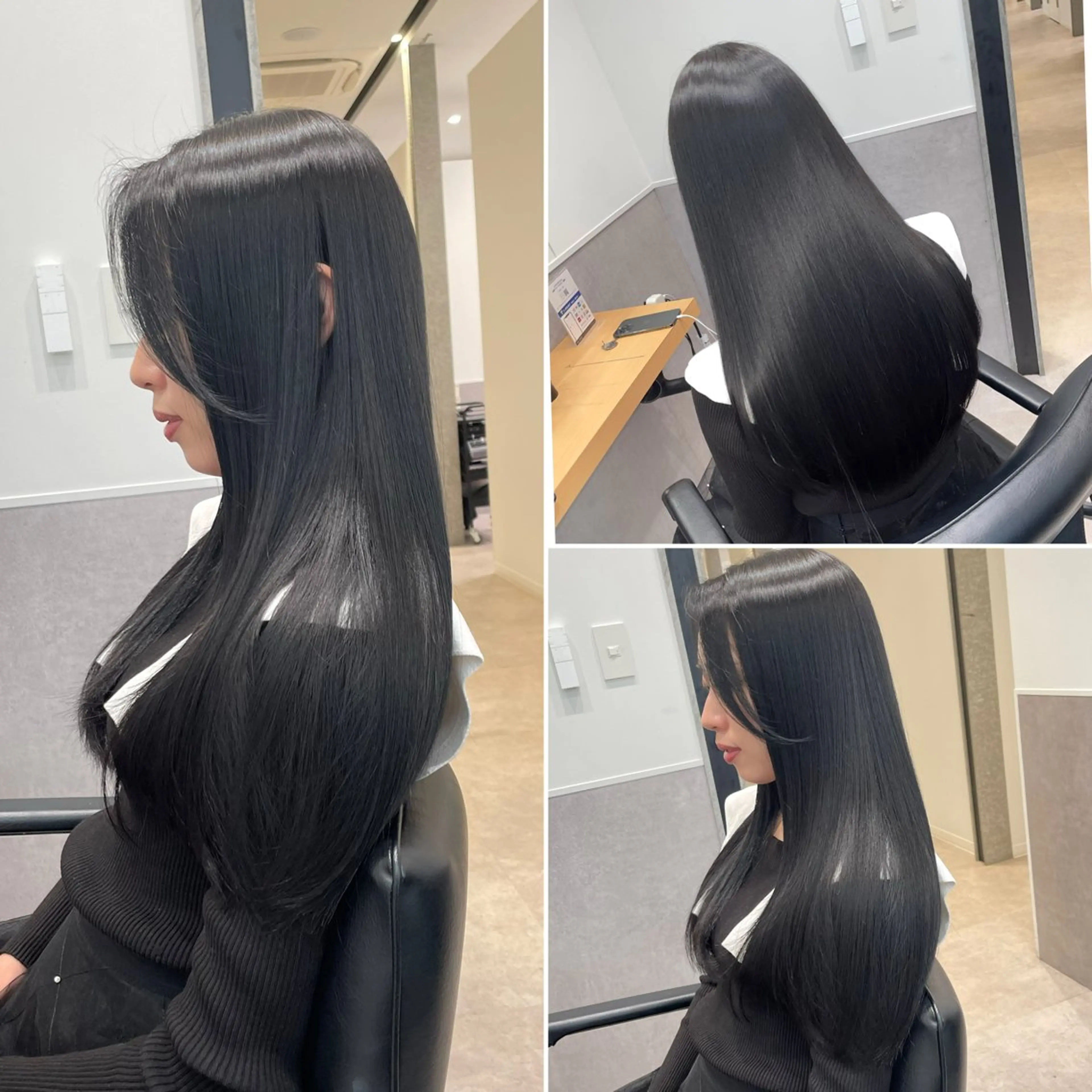 ロング カラー 黒髪 透明感カラー ダークグレー ダークグレージュ グレージュ ヘアカラー トリートメント 佐藤 高徳のヘアスタイル