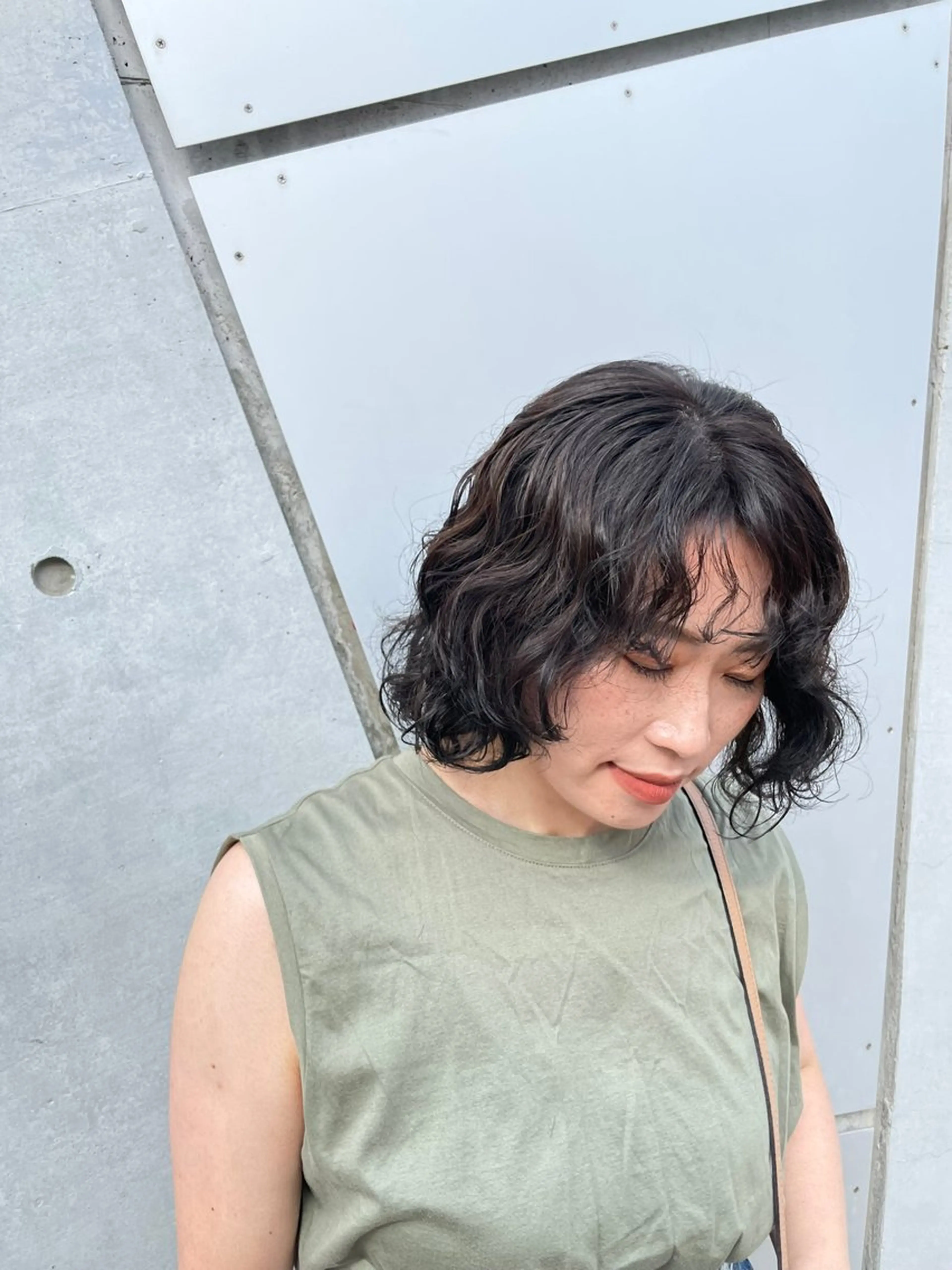 ミディアム パーマ 西村 駿希のヘアスタイル
