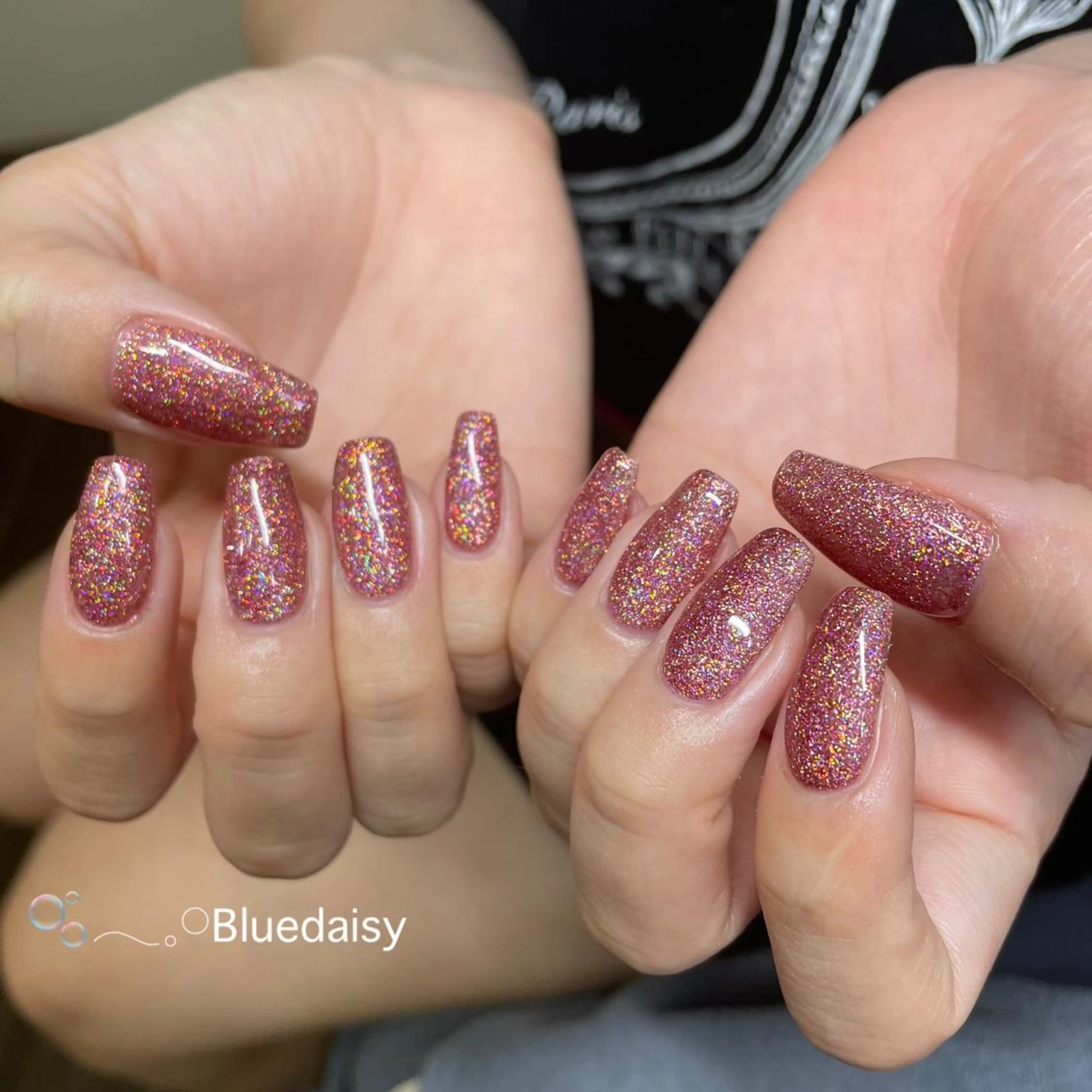 ネイル ラメ(グリッター) ピンク Blue　daisy　栄本店 【ブルーデイジー】所属・Blue daisy 栄本店のネイルデザイン