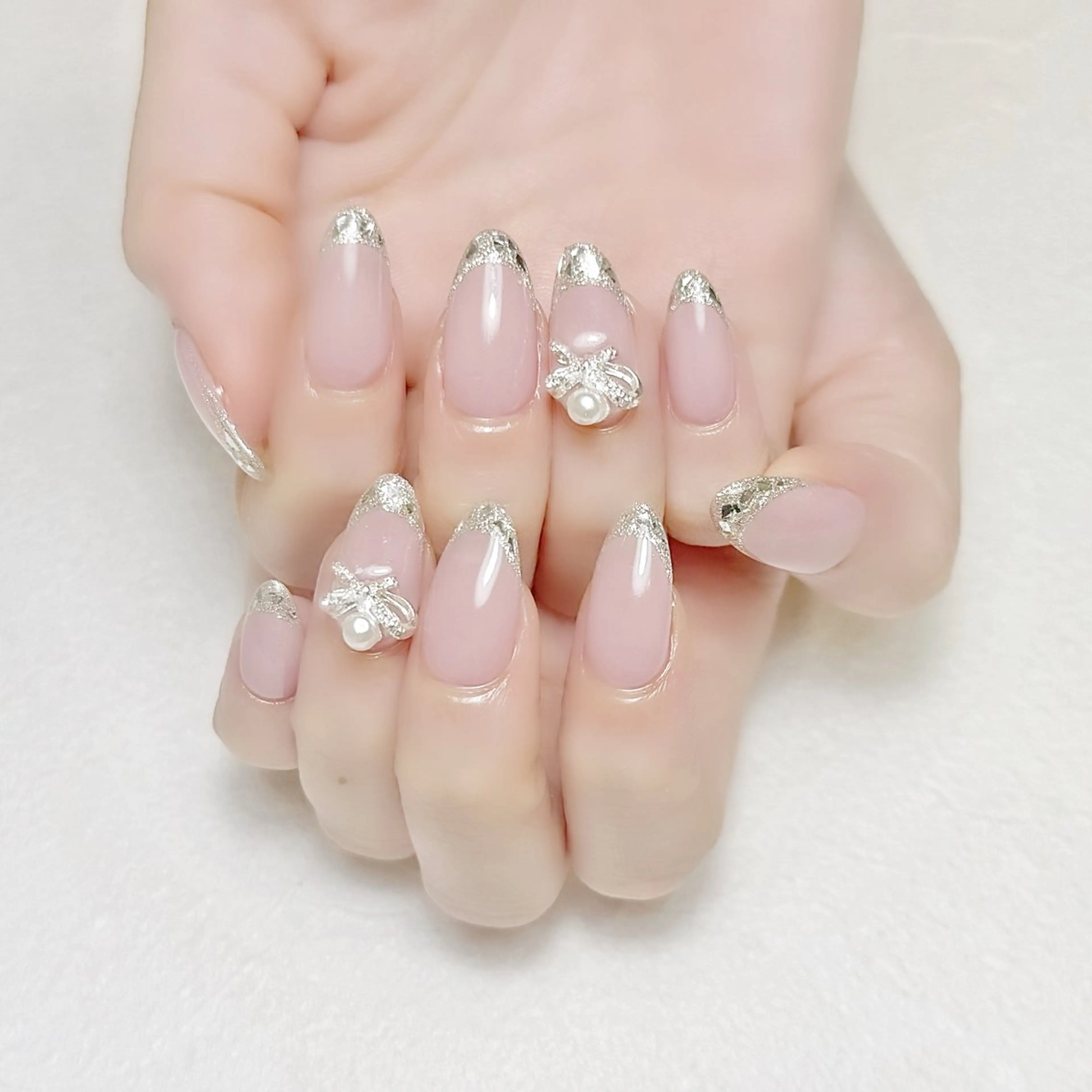 ネイル フレンチネイル ガラスフレンチ オフィスネイル rouse nail RISATOのネイルデザイン