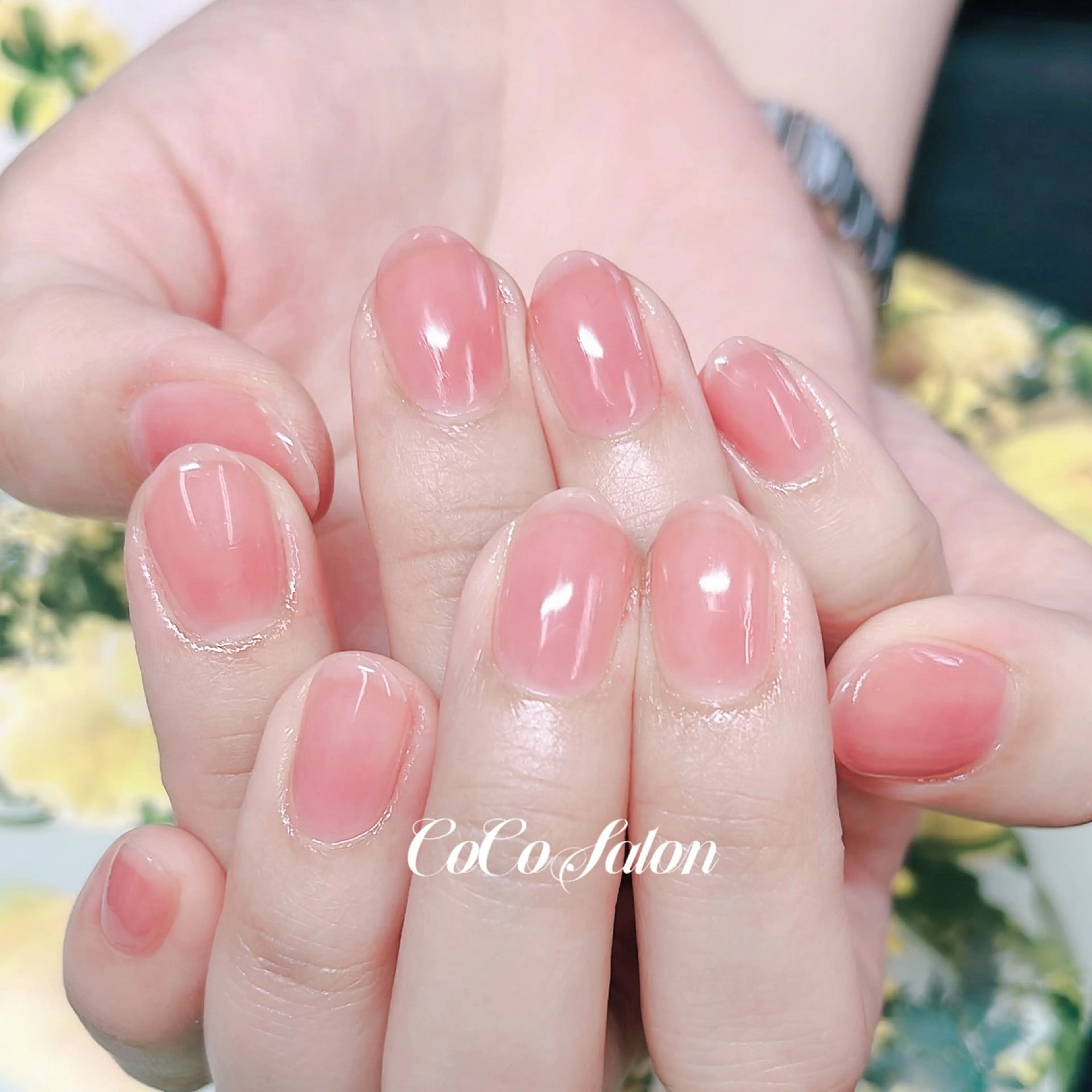 ネイル ジェルネイル ワンカラーネイル ピンク スカルプネイル 夏ネイル ハンドネイル CoCoSalon ネイル/まつ毛予約のネイルデザイン