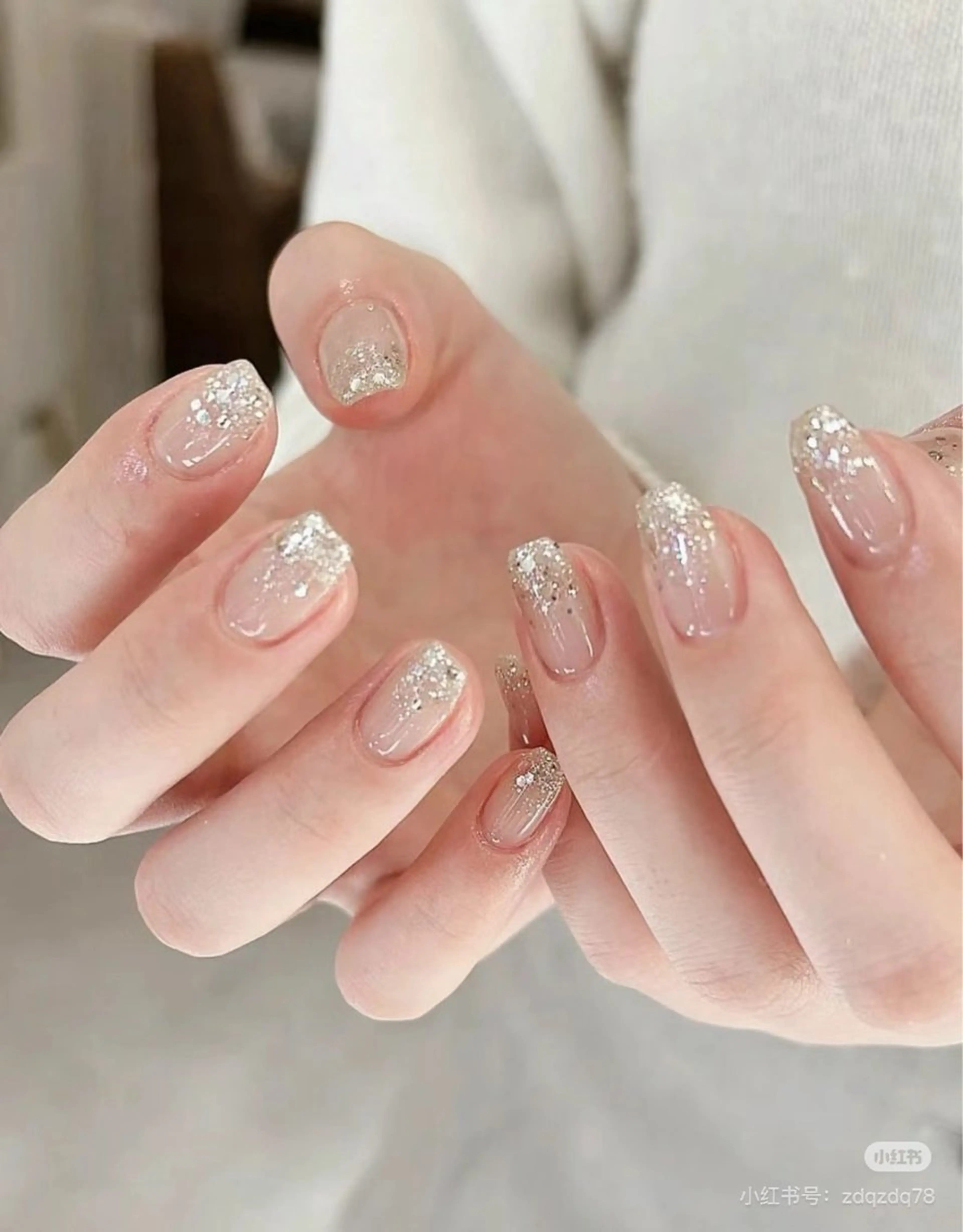 ネイル ラメ(グリッター) ラメグラデーション ハンドネイル ほ しのネイルデザイン