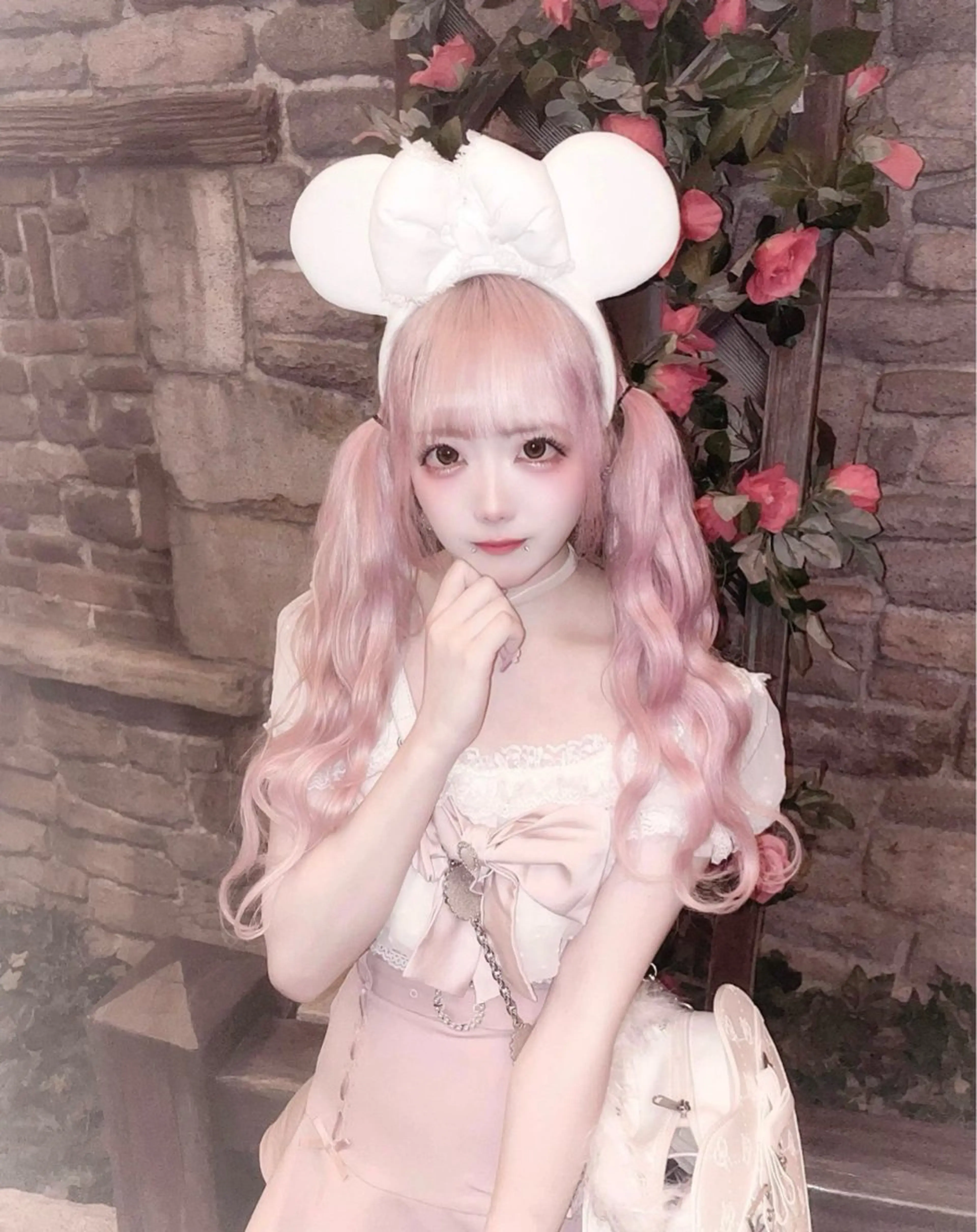 ロング カラー ブリーチ ピンクカラー エクステ カット ヘアカラー トリートメント エクステ ハイトーンエクステ 🎩カズキ🎩のヘアスタイル