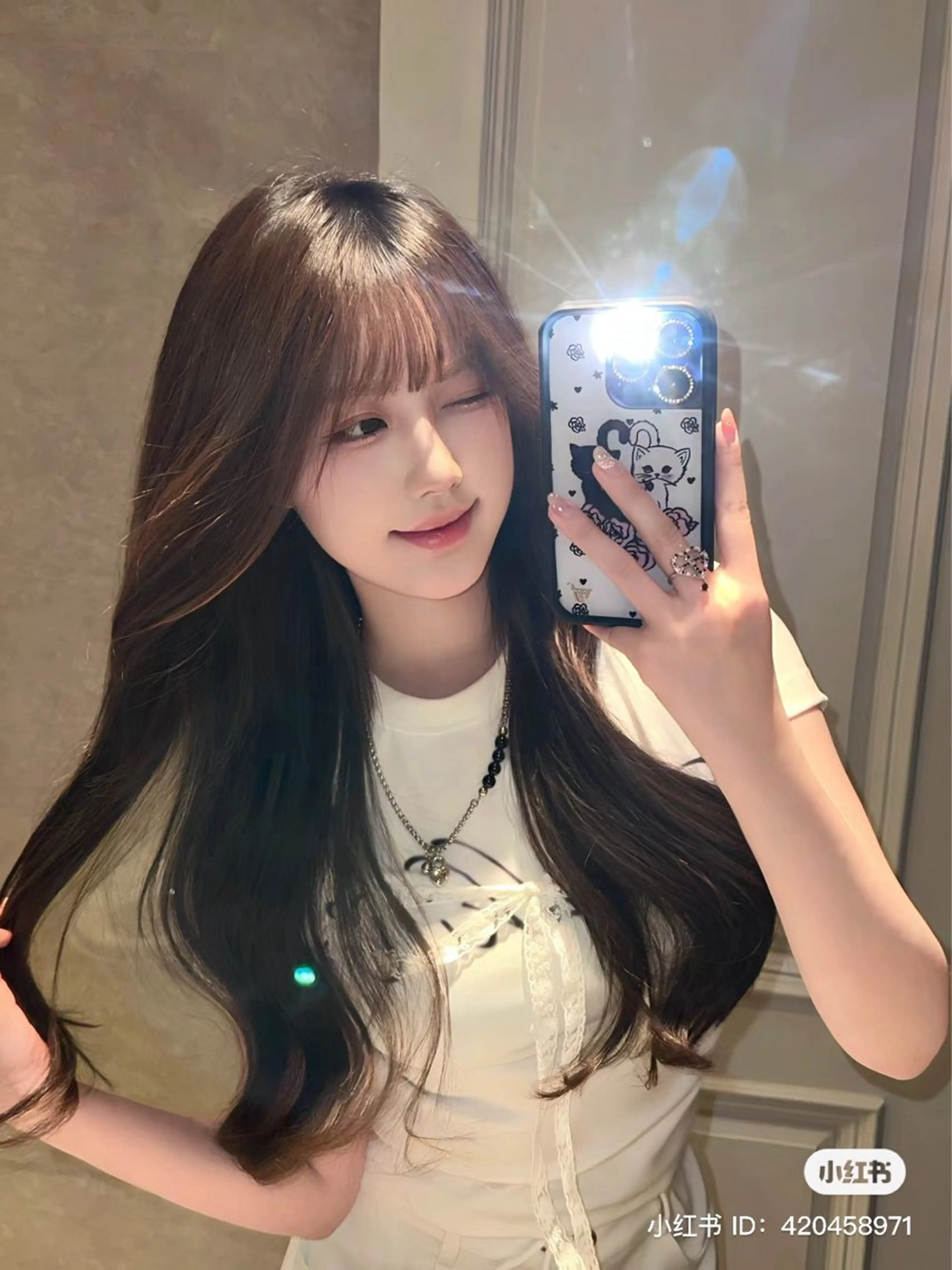 カラー カット ヘアカラー 韓国風暗髪ヘア🤍 🫧MIREIのヘアスタイル