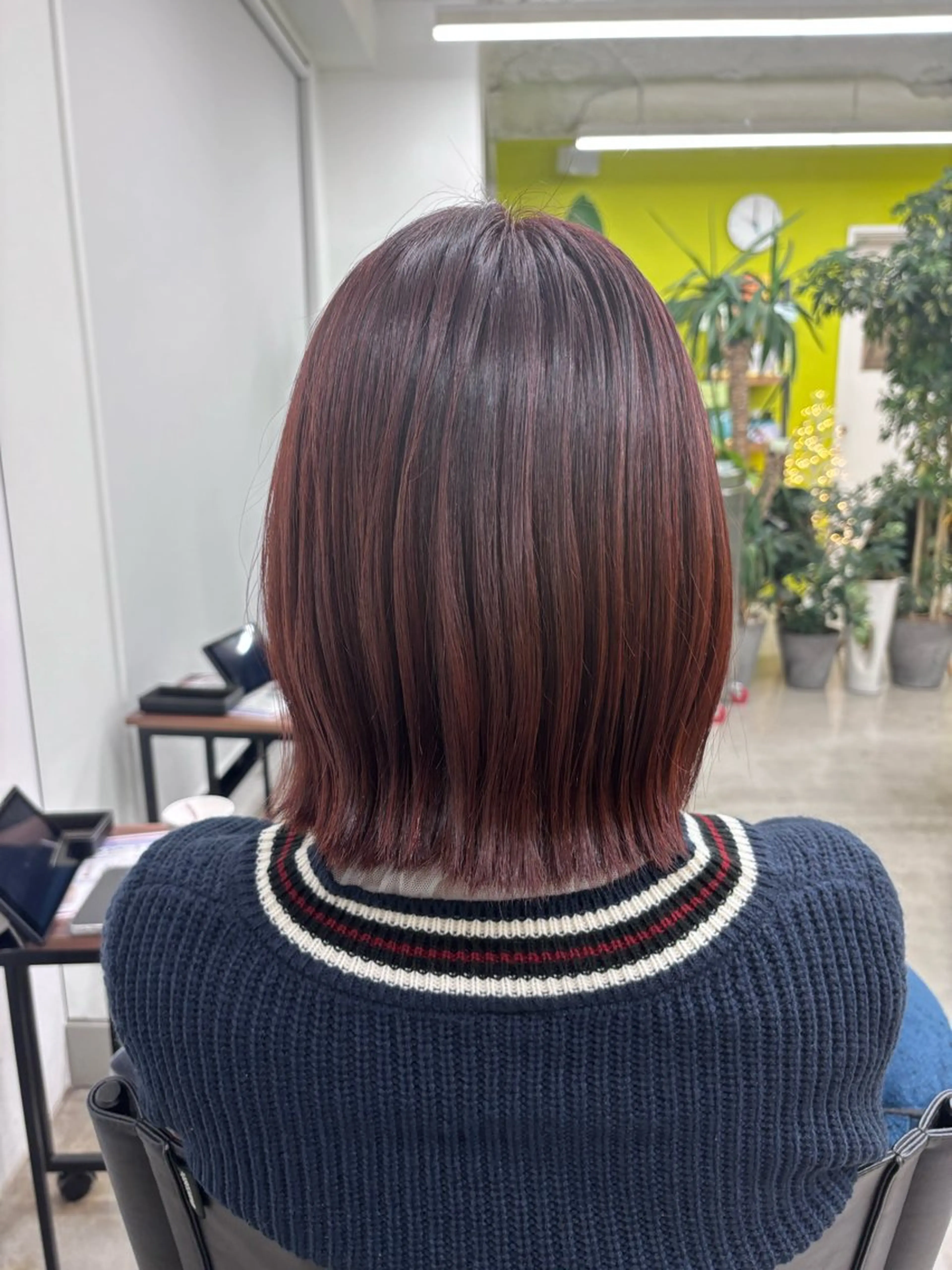 ミディアム カラー ピンクカラー レッドカラー ヘアカラー fika所属・鈴木 ちさきのヘアスタイル