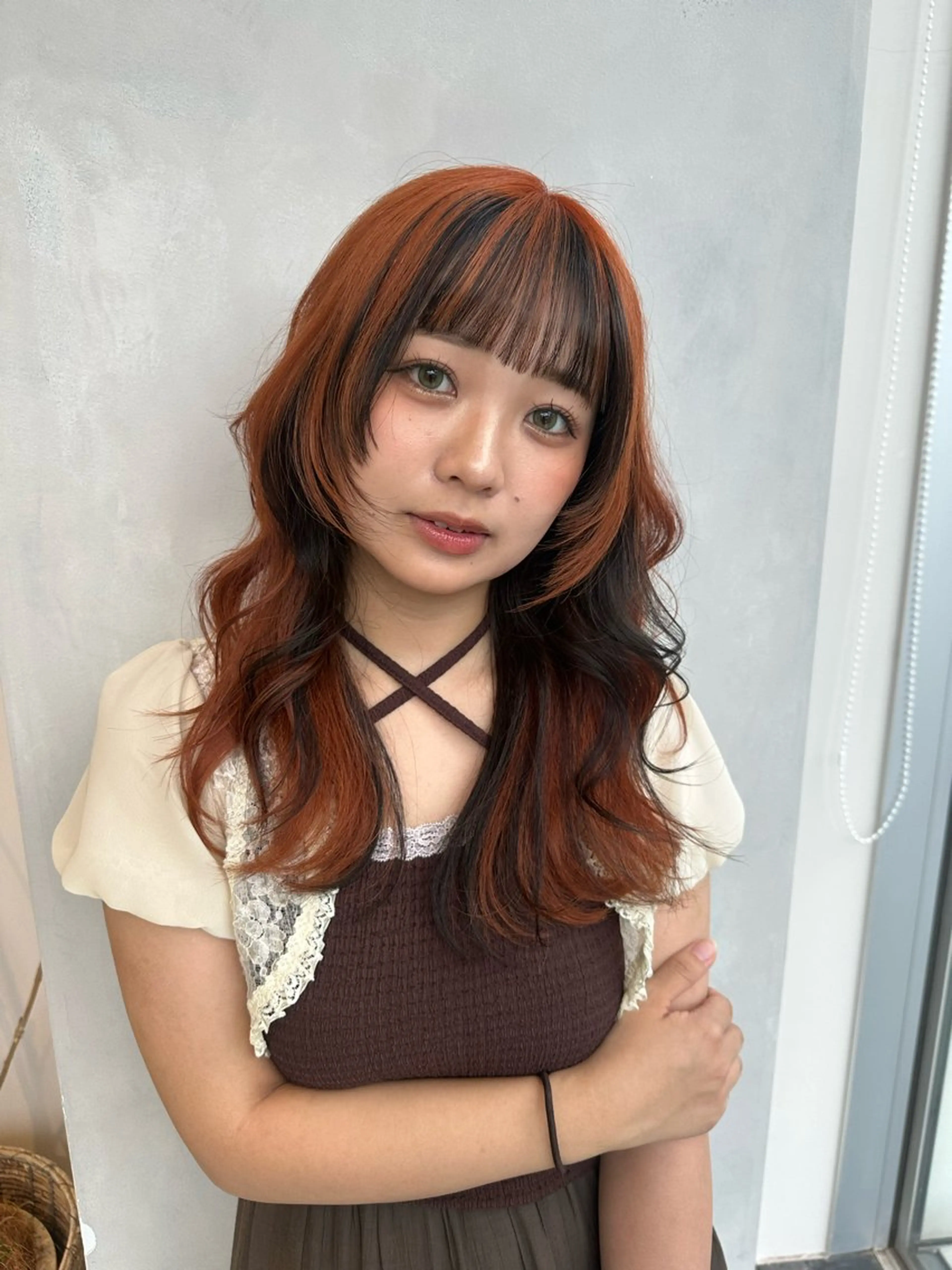 ロング カラー ミストバング  フェイスフレーミング カット ヘアカラー トリートメント 似合わせ小顔ショート /akane🐰♥️のヘアスタイル