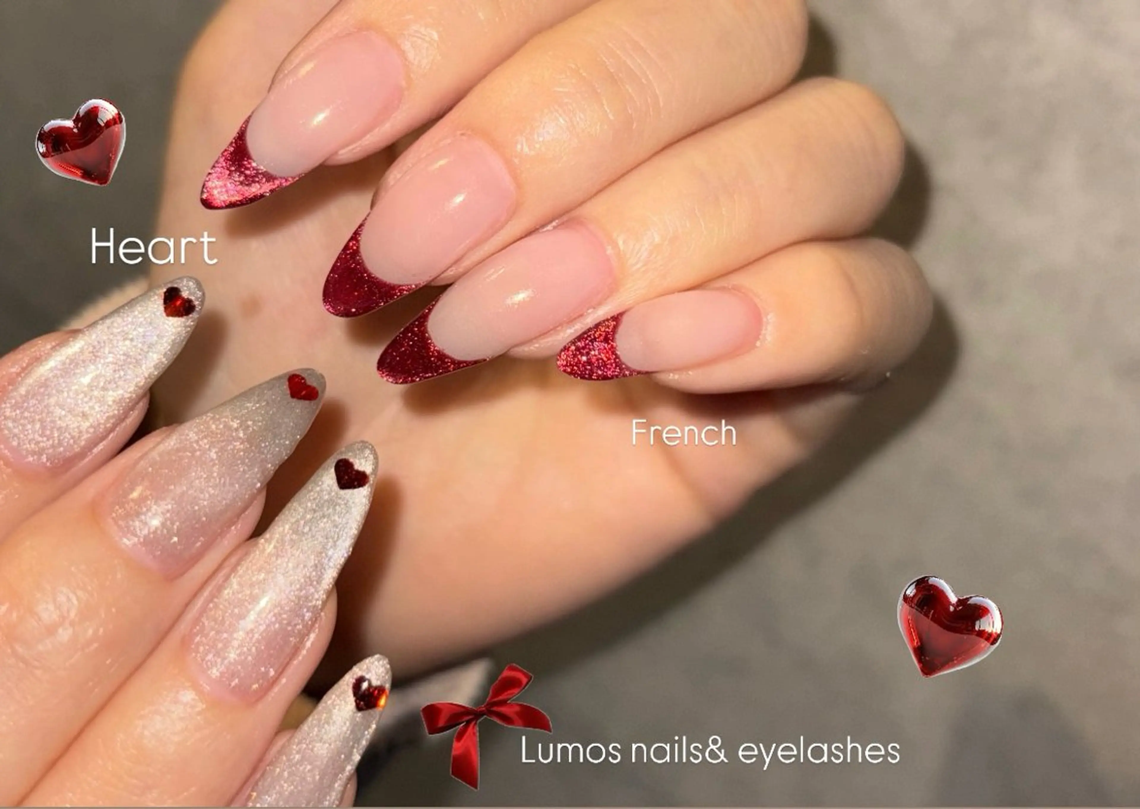 ネイル リボン ハンドネイル Lumos/ 🎀MAI🎀のネイルデザイン