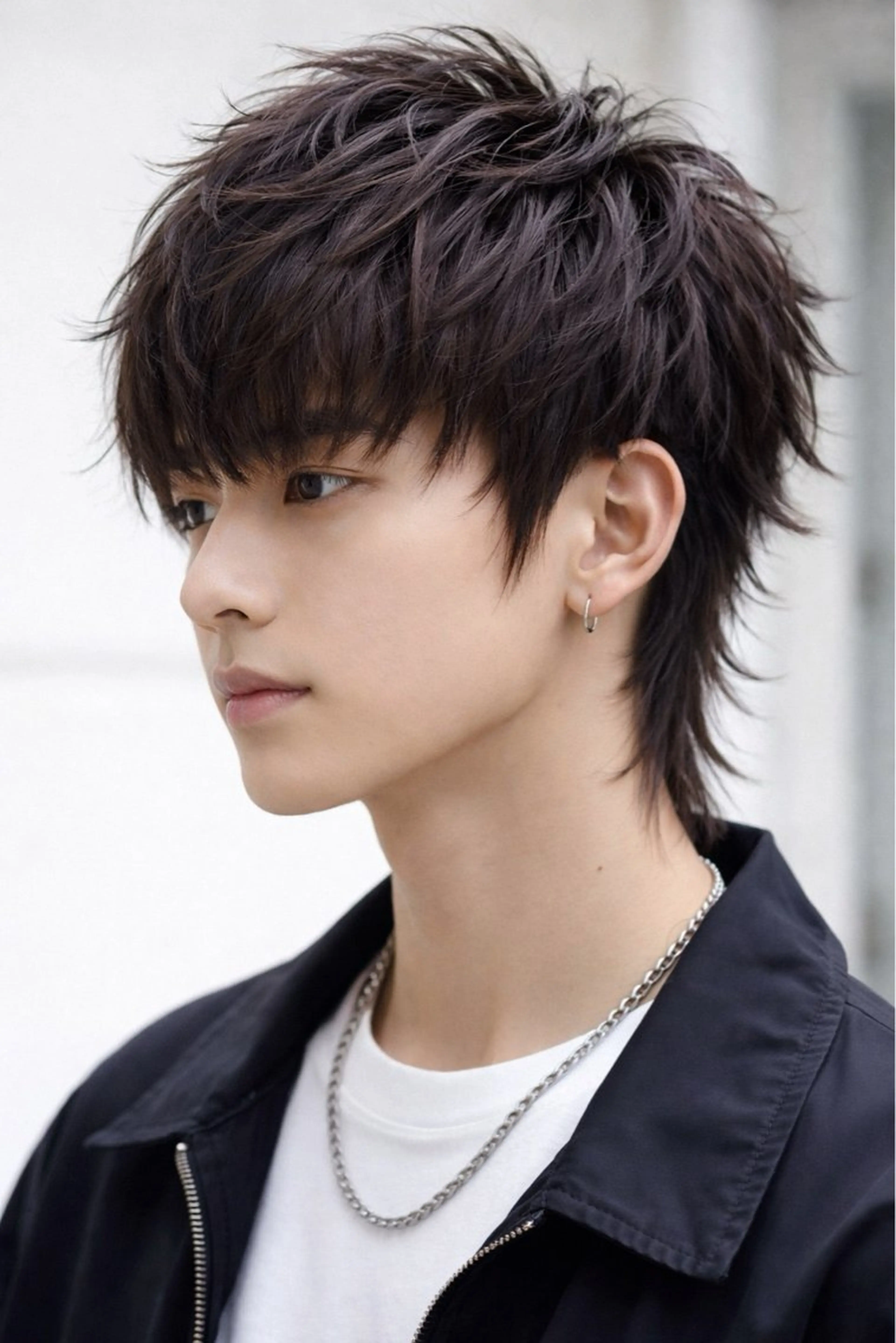 メンズカット　ウルフスタイルの写真