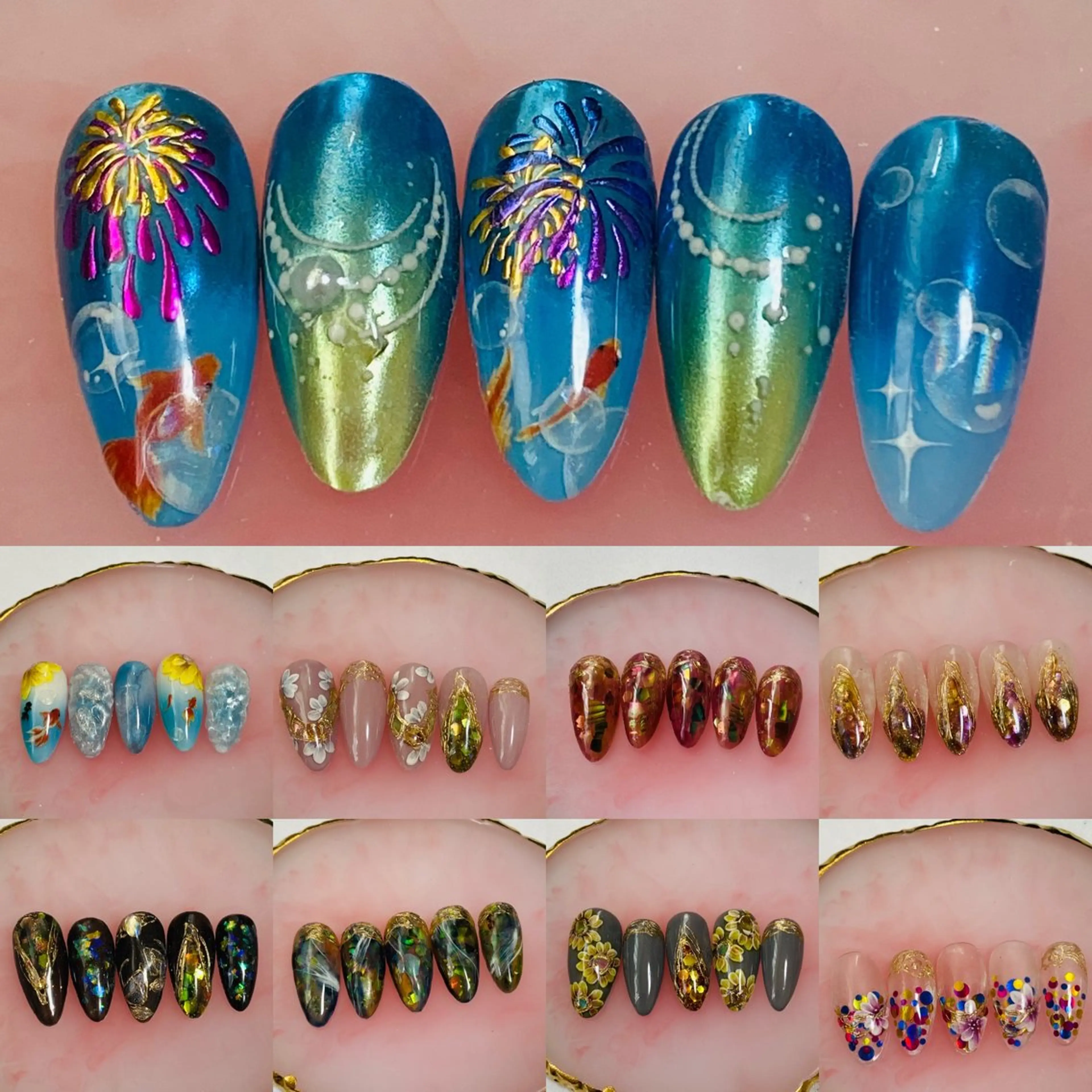 ネイル フラワーネイル 夏ネイル 自宅ネイルサロン ♦️nuance♦️のネイルデザイン