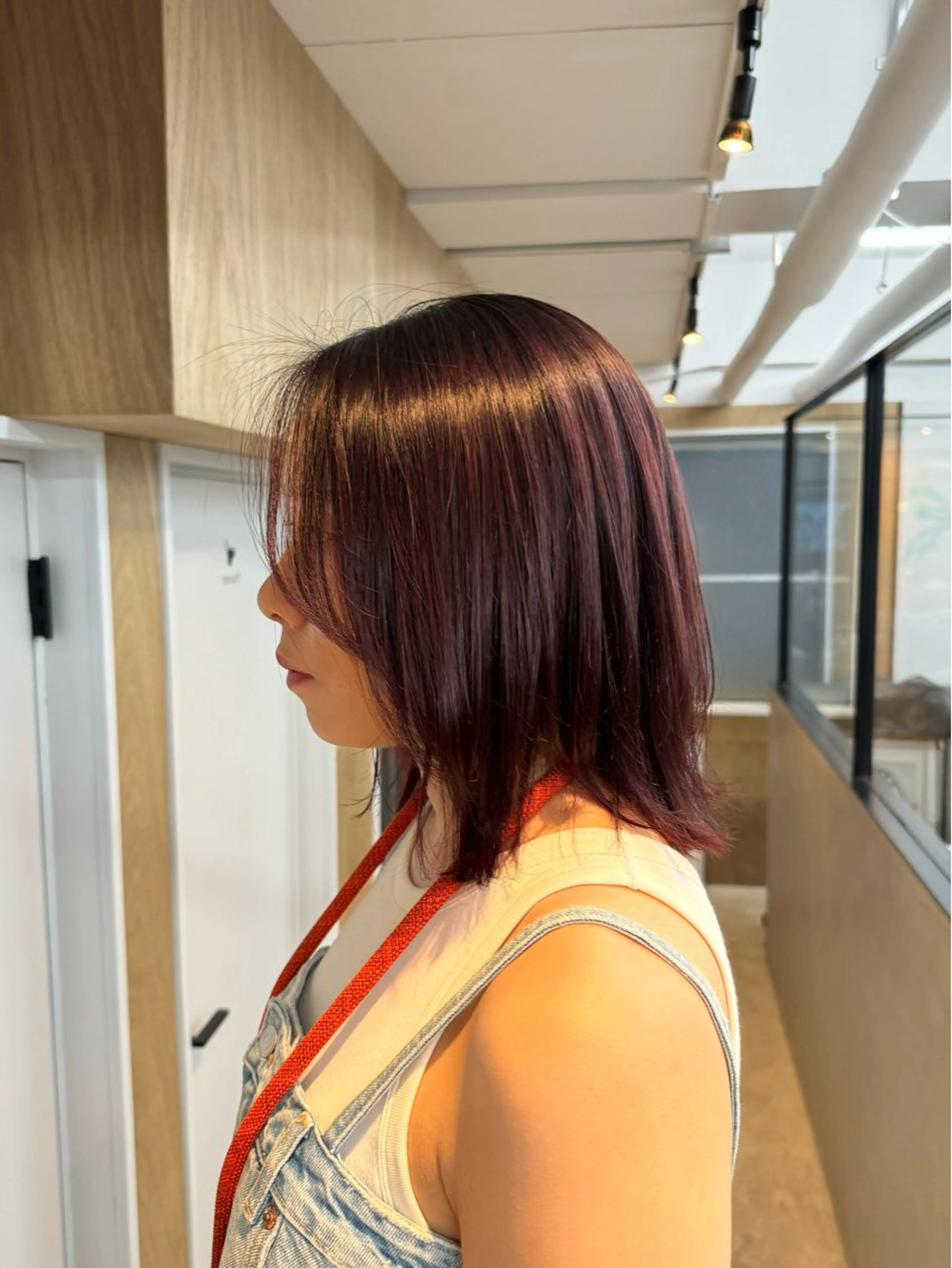 ミディアム カット ヘアカラー トリートメント INORI /フェイスレイヤーのヘアスタイル