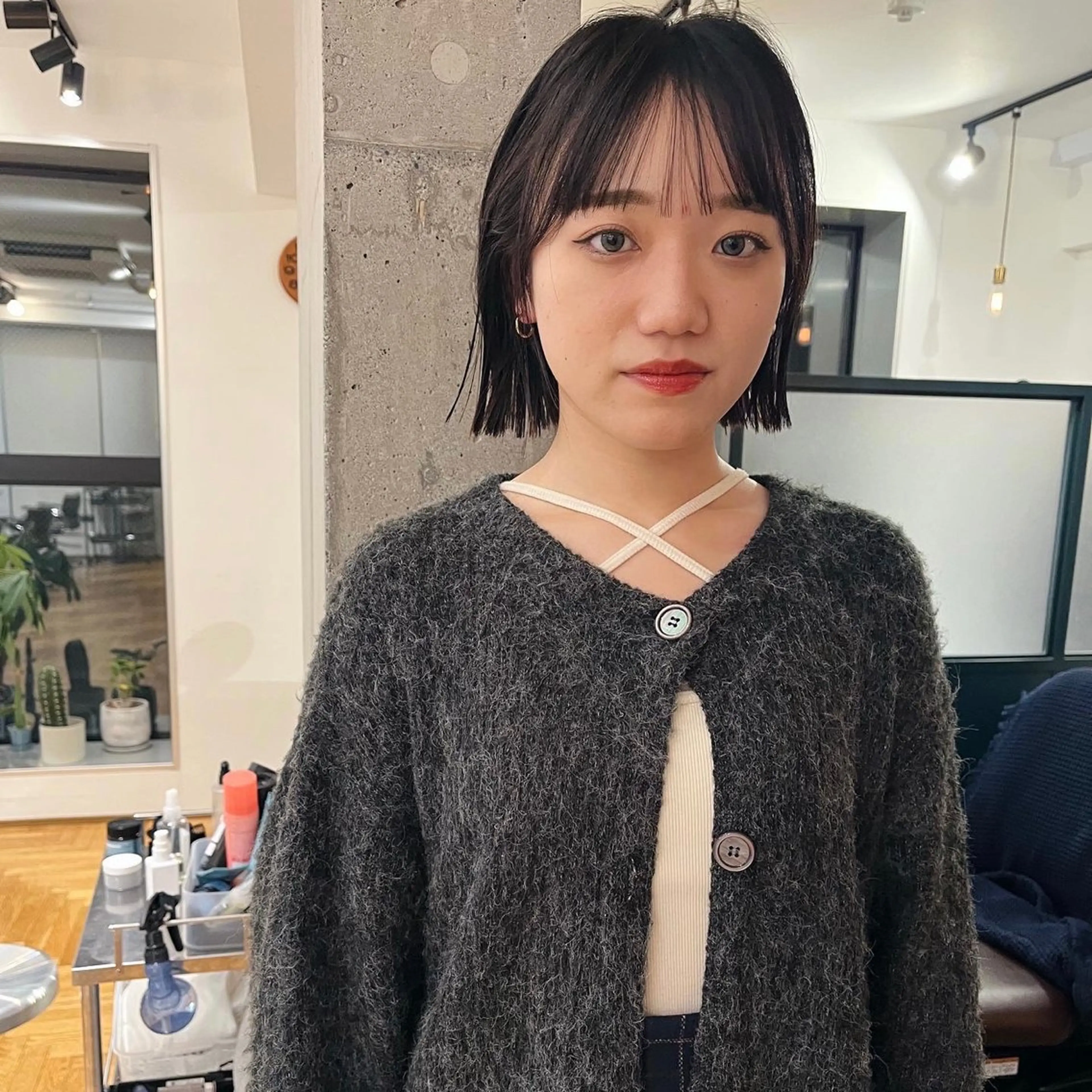 ショート 切りっぱなしボブ ボブ 暖色/パーマ 🌼クニトウメイのヘアスタイル