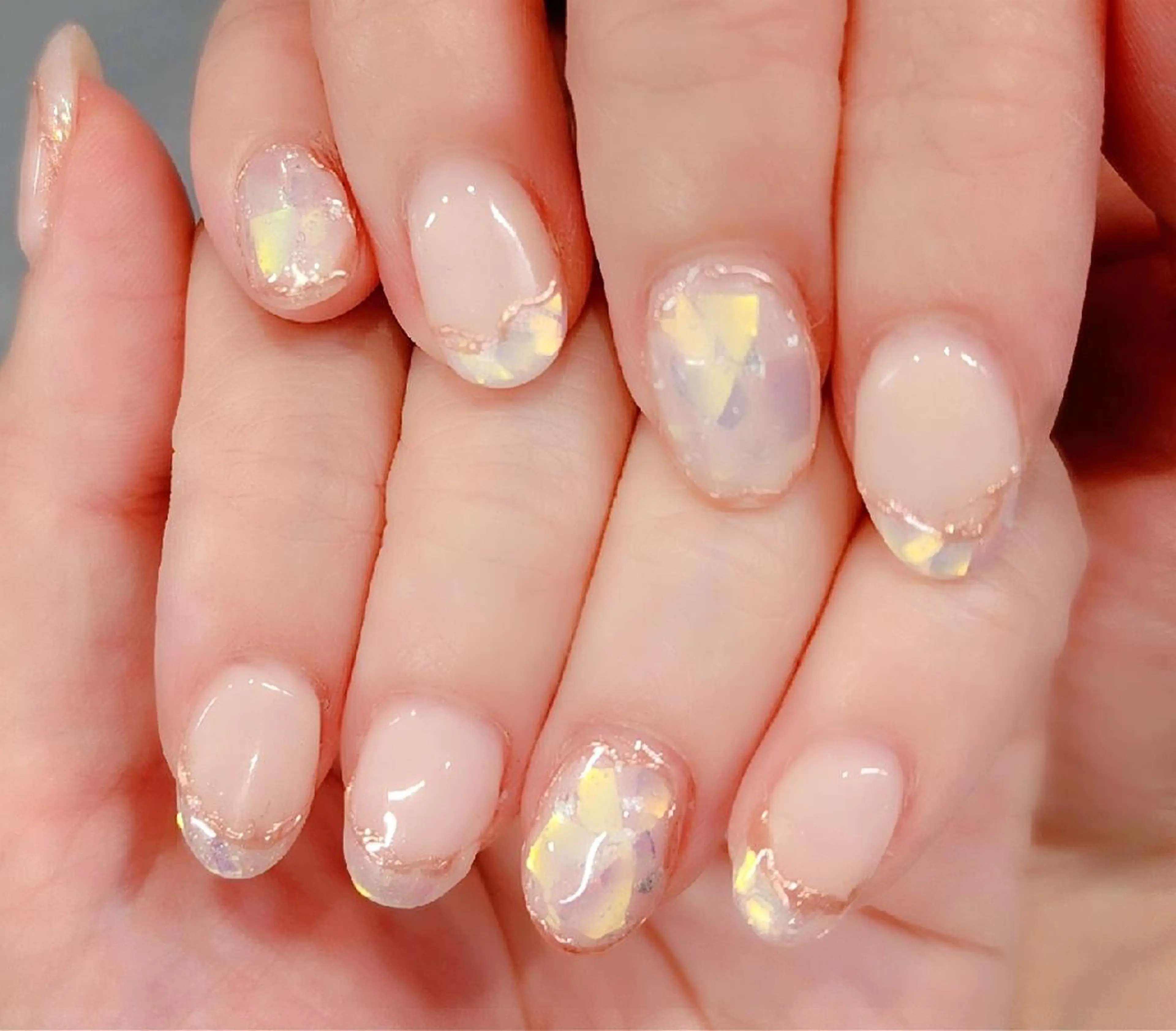 ネイル オーロラネイル フレンチネイル 【推し活応援サロン】 Mea nuiのネイルデザイン