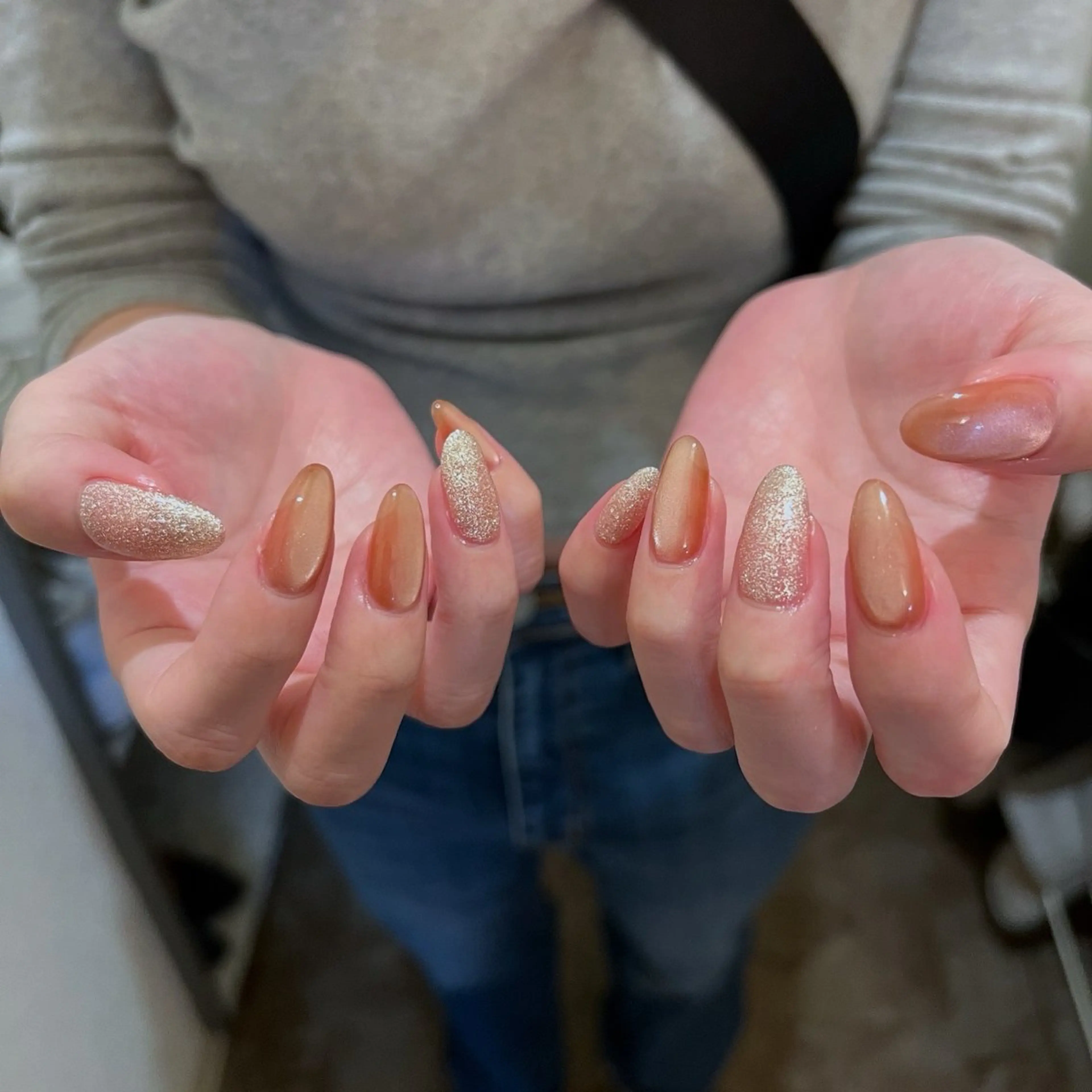 ネイル オレンジ ピンク urun eriのネイルデザイン