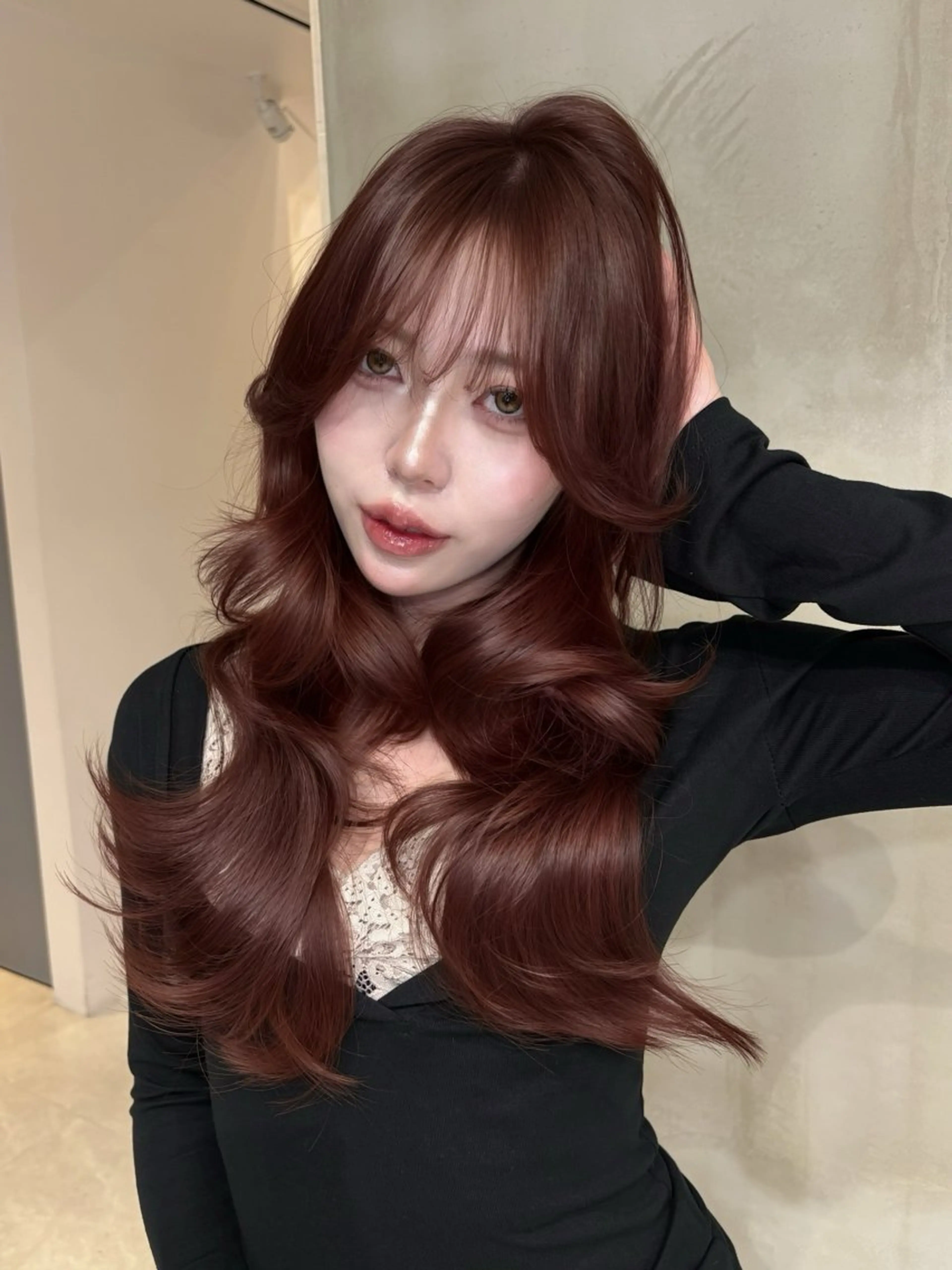 ロング カラー 韓国×ワンホン 艶カラー/ハヅキ🎀のヘアスタイル