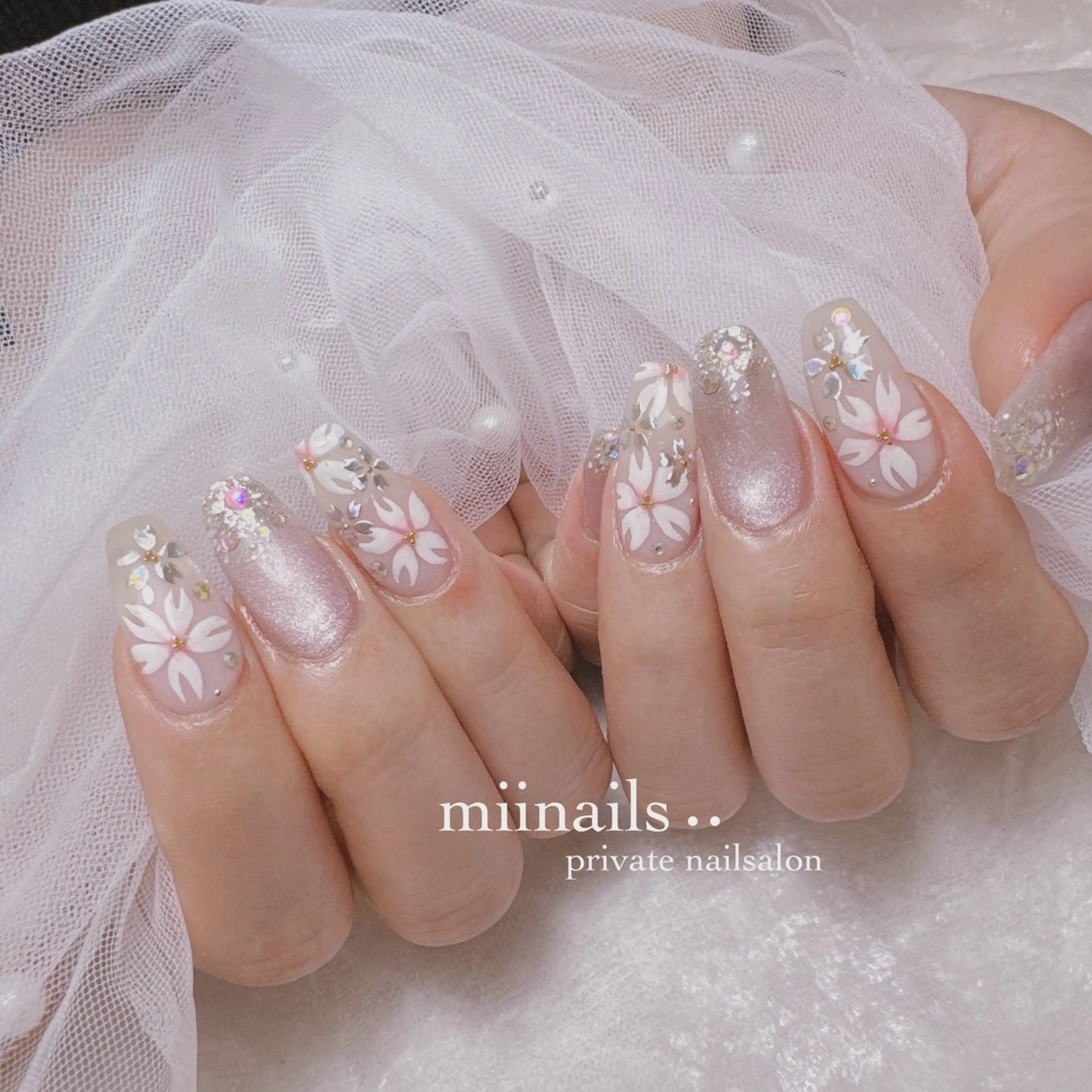 ネイル 韓国ネイル マグネットネイル ワンホンネイル ハンドネイル nailsalon miinailsのネイルデザイン
