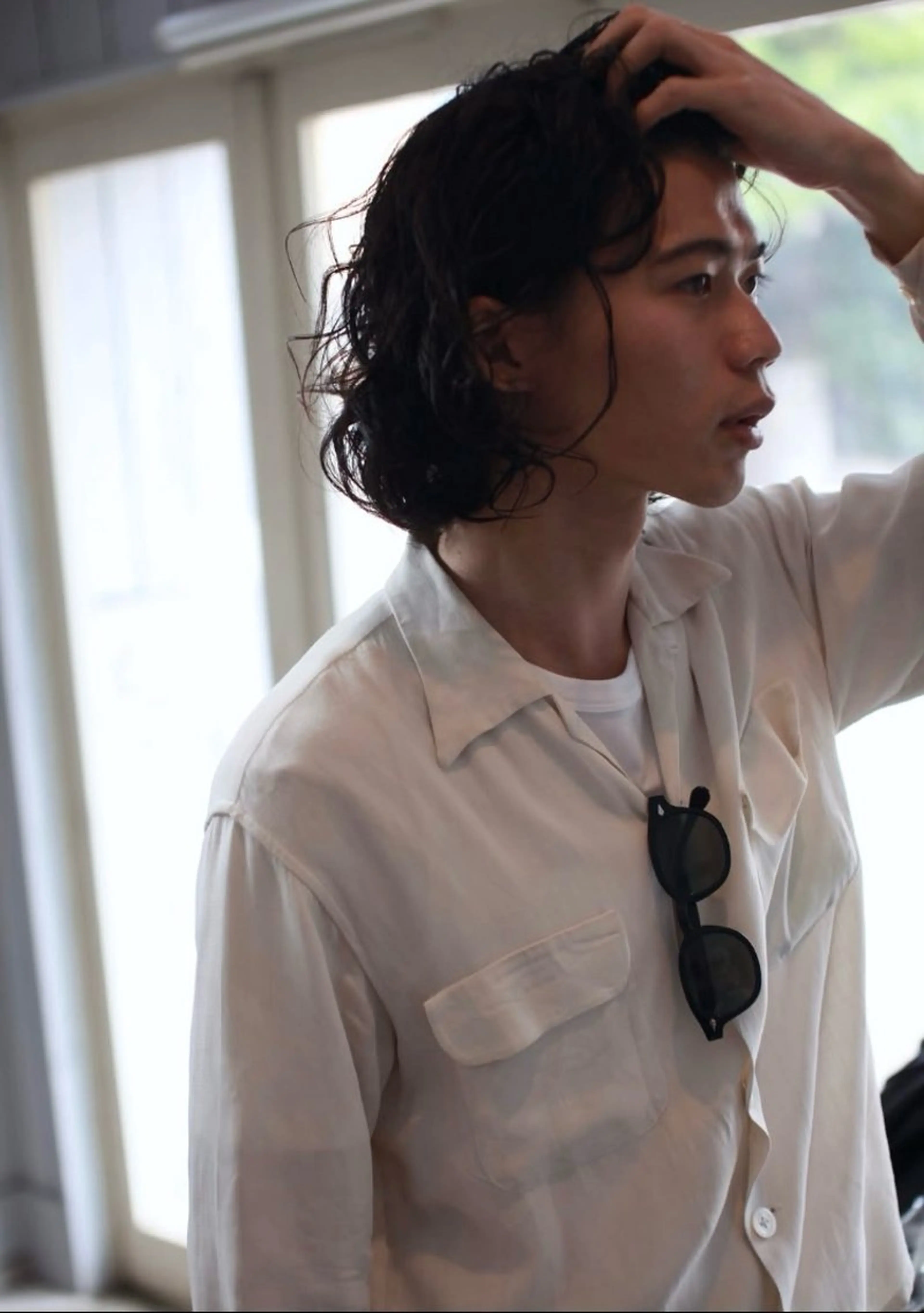 ミディアム パーマ メンズ カット パーマ トリートメント 大西 カズマのヘアスタイル