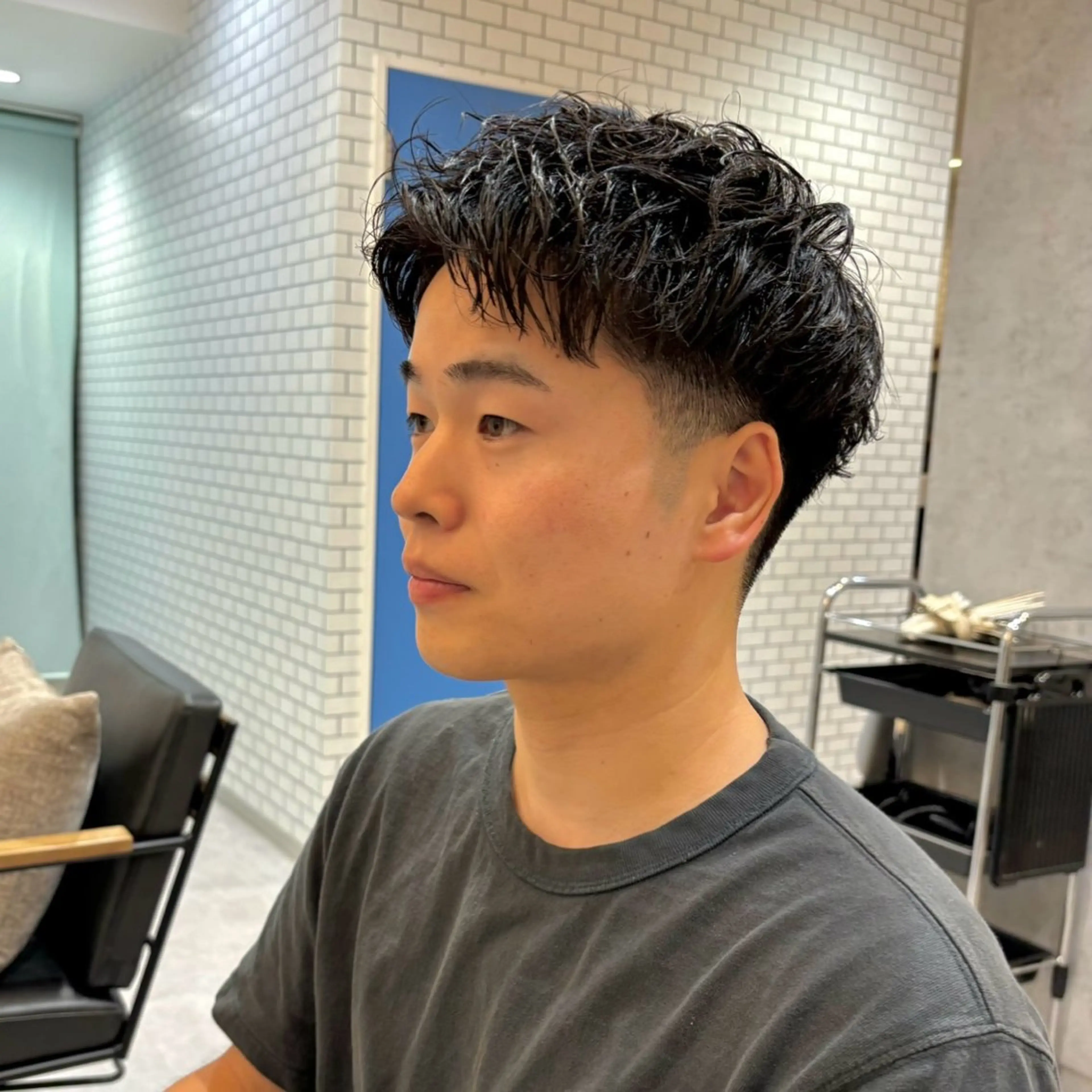 メンズ メンズパーマ メンズショート スパイキーショート カット パーマ 【メンズ専門 】村斎　伶次のヘアスタイル